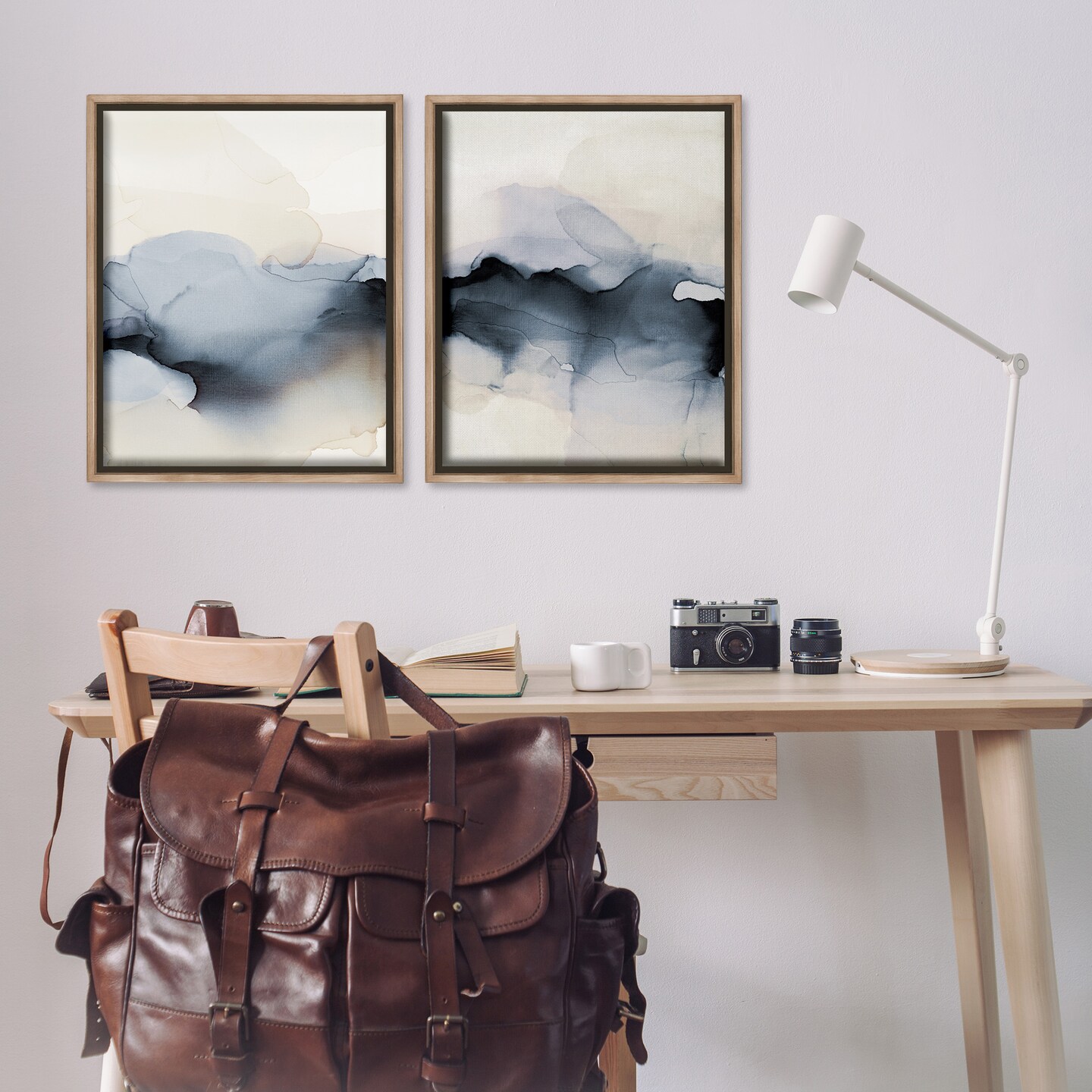 Stupell Industries Mysterious Abstract Obscure Watercolor Framed Floater Canvas Wall Art