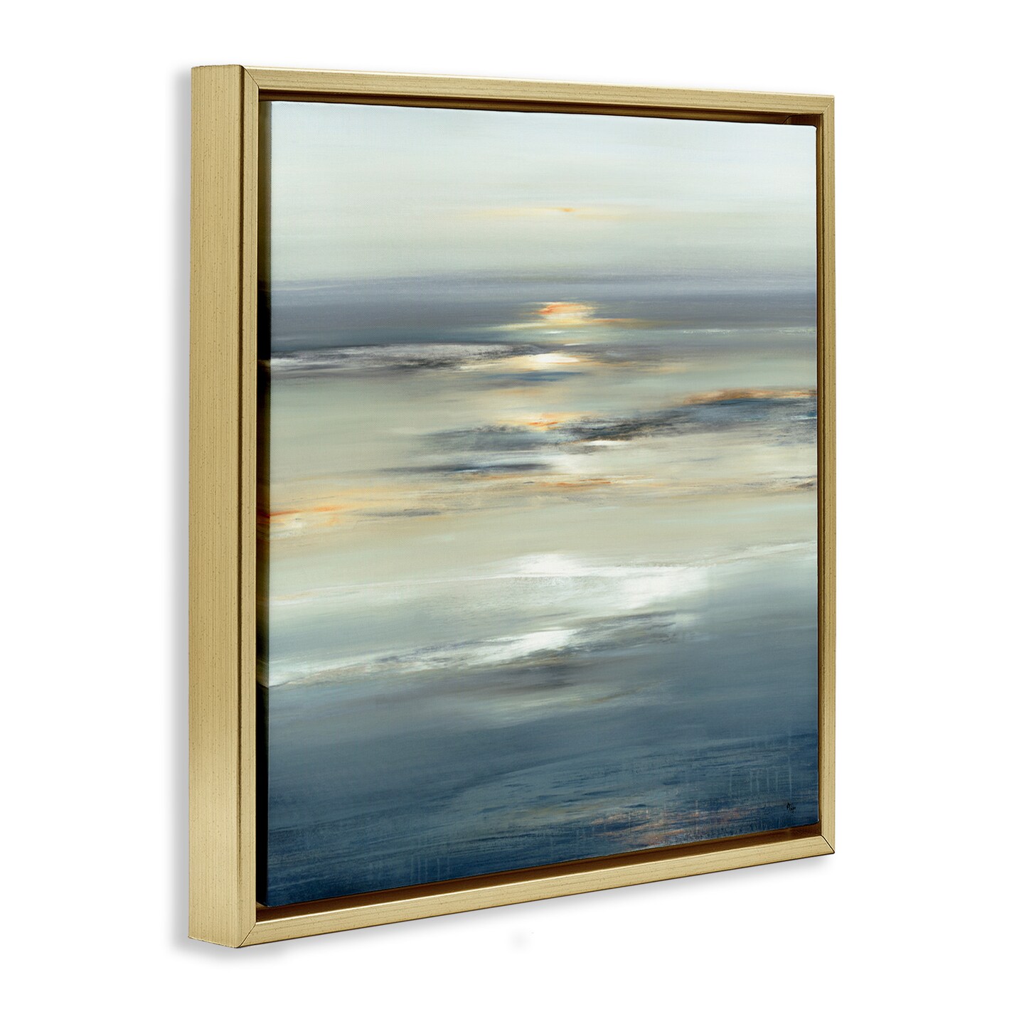 Stupell Industries Abstract Tranquil Nautical Sunrise Framed Floater Canvas Wall Art
