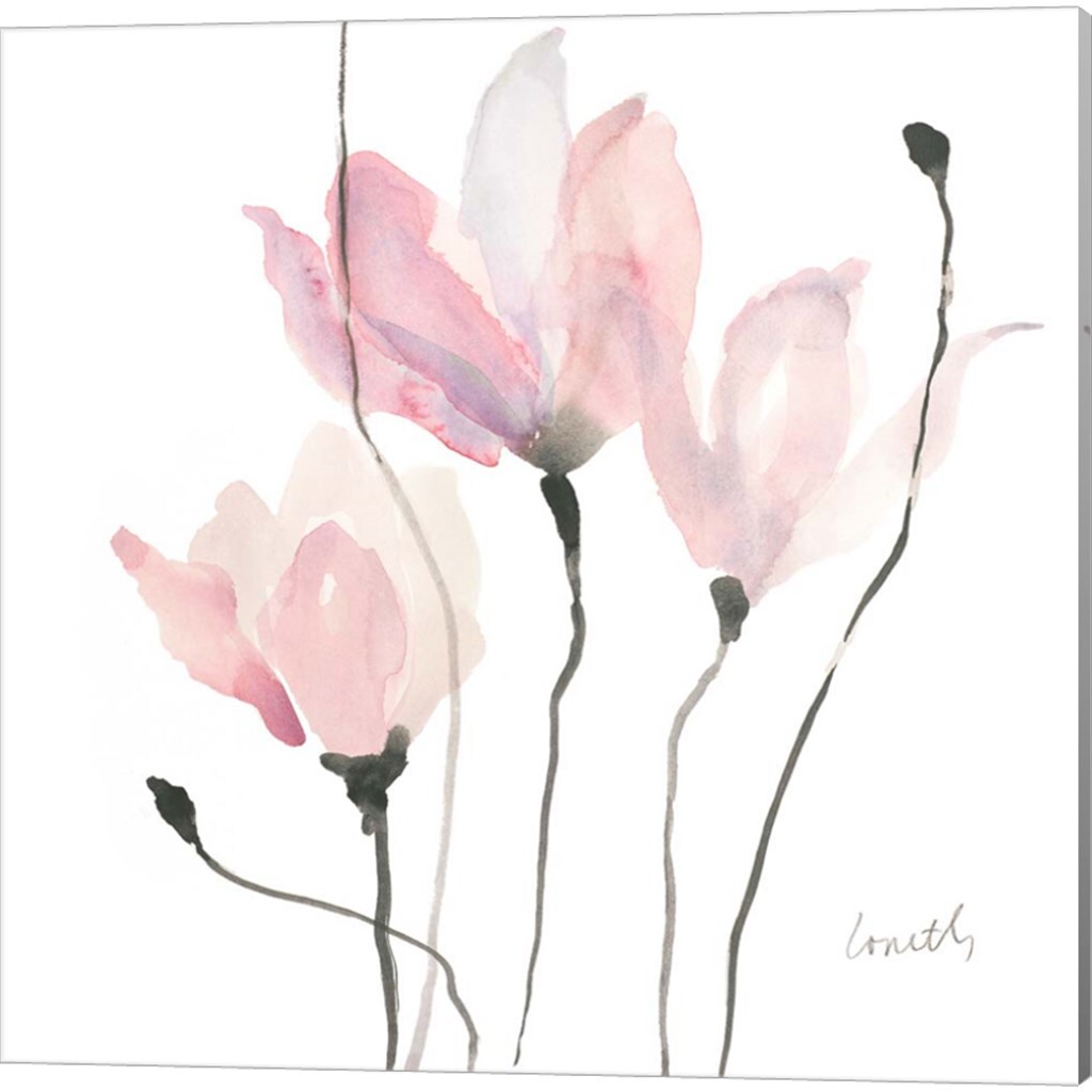 Pastel Floral Sway by Lanie Loreth 14" x 14" Framed Wall Art (Set of 2)