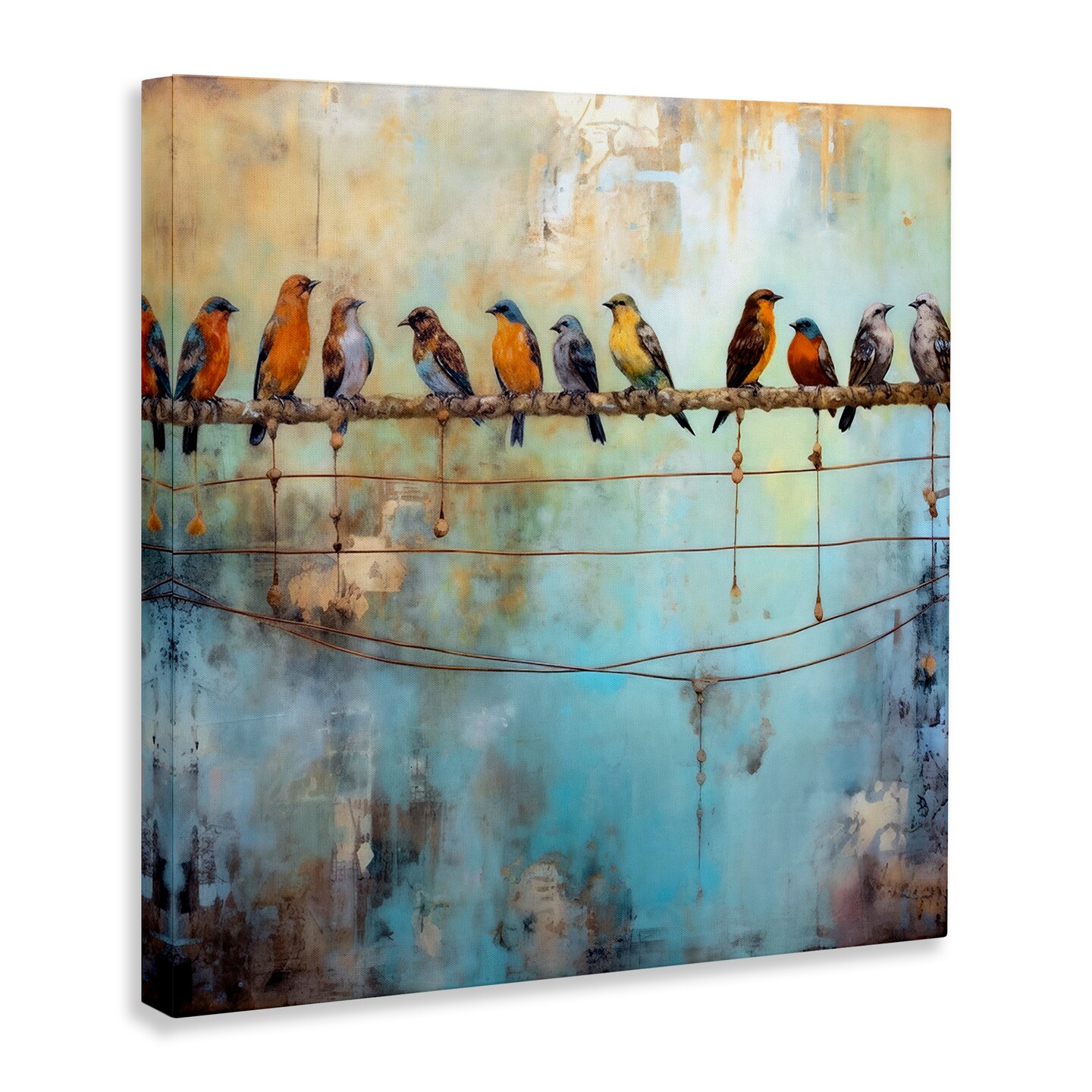 Stupell Industries Abstract Perched Birds Canvas Wall Art