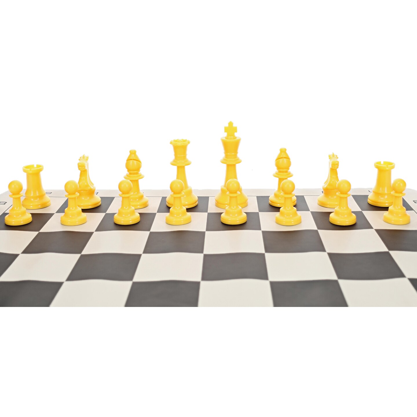 WE Games Color Bright Plastic Staunton Tournament Chess Pieces with 3.75 in. King - Half Chess Set of Chess Pieces Only, Yellow
