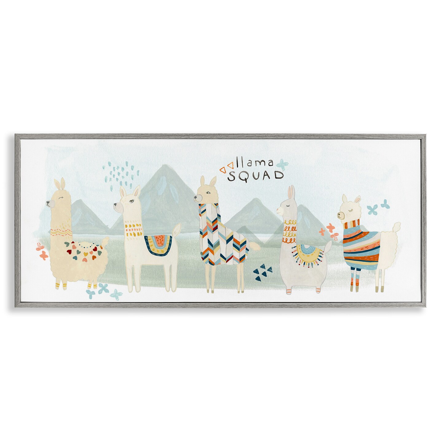 Stupell Industries Llama Squad Whimsical Patterns Framed Giclee Art