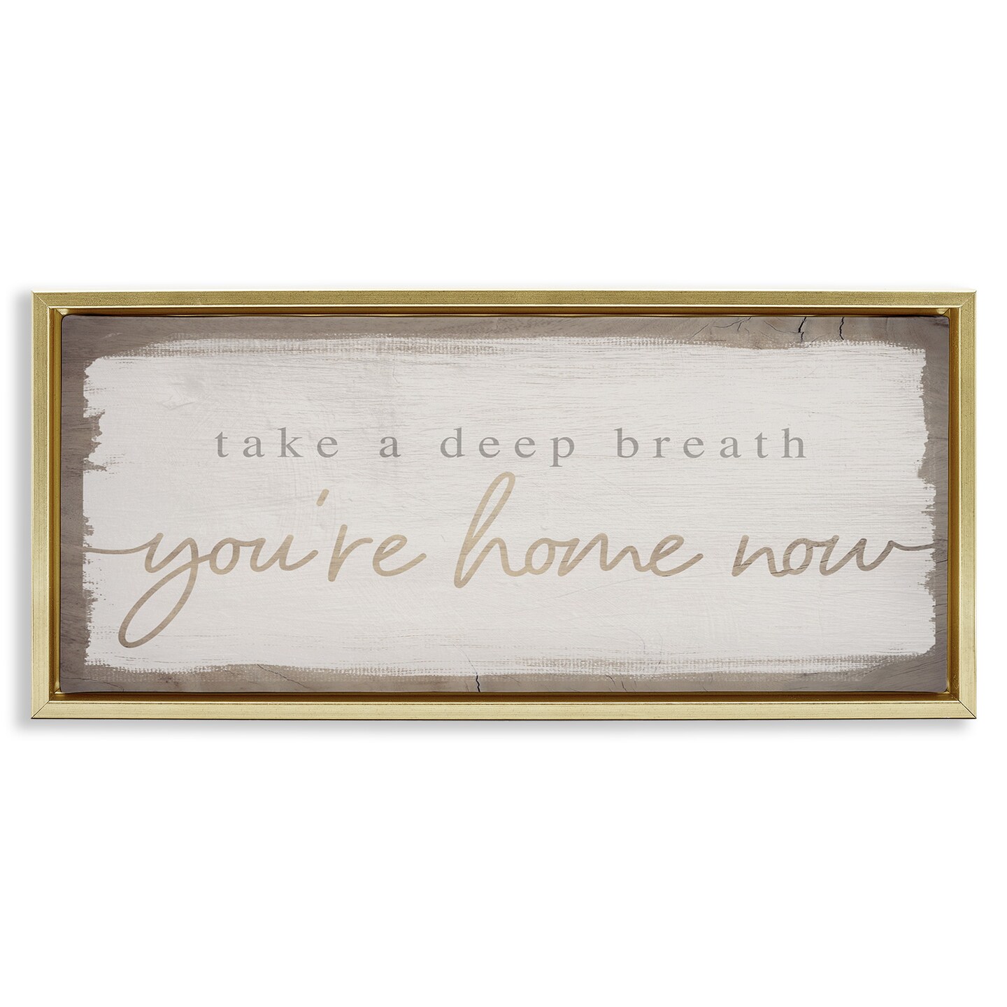 Stupell Industries You're Home Now Weathered Chic Framed Floater Canvas Wall Art