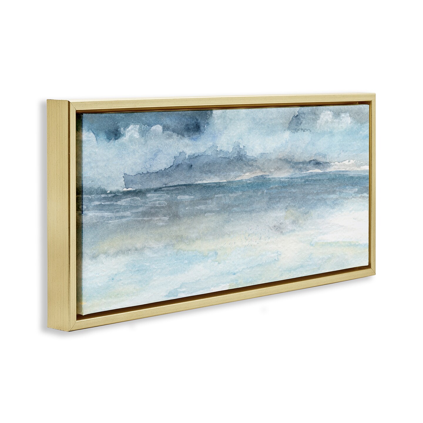 Stupell Industries Abstract Cloudy Ocean Waves Framed Floater Canvas Wall Art
