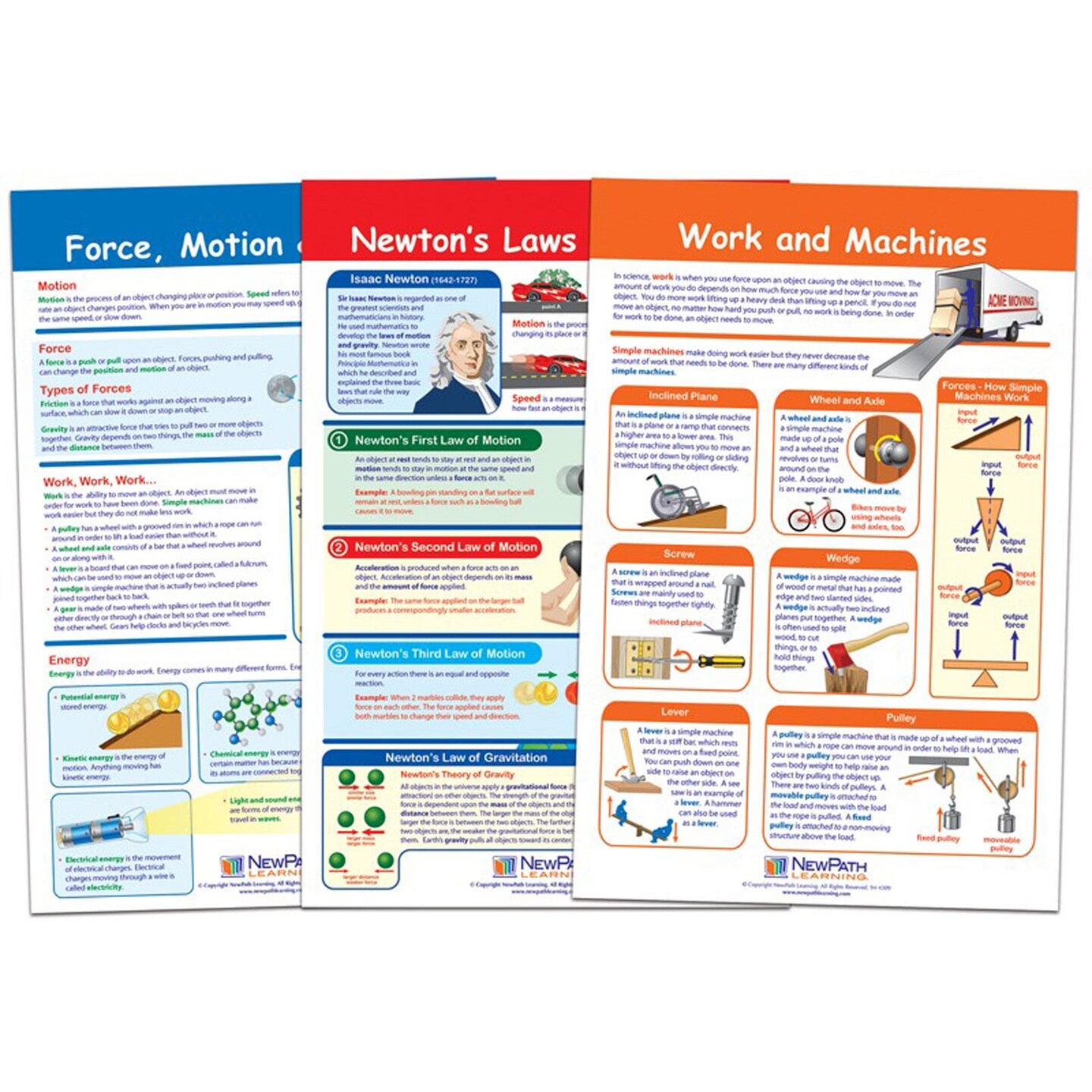 Force &amp; Motion Bulletin Board Charts, Set of 3 | Michaels