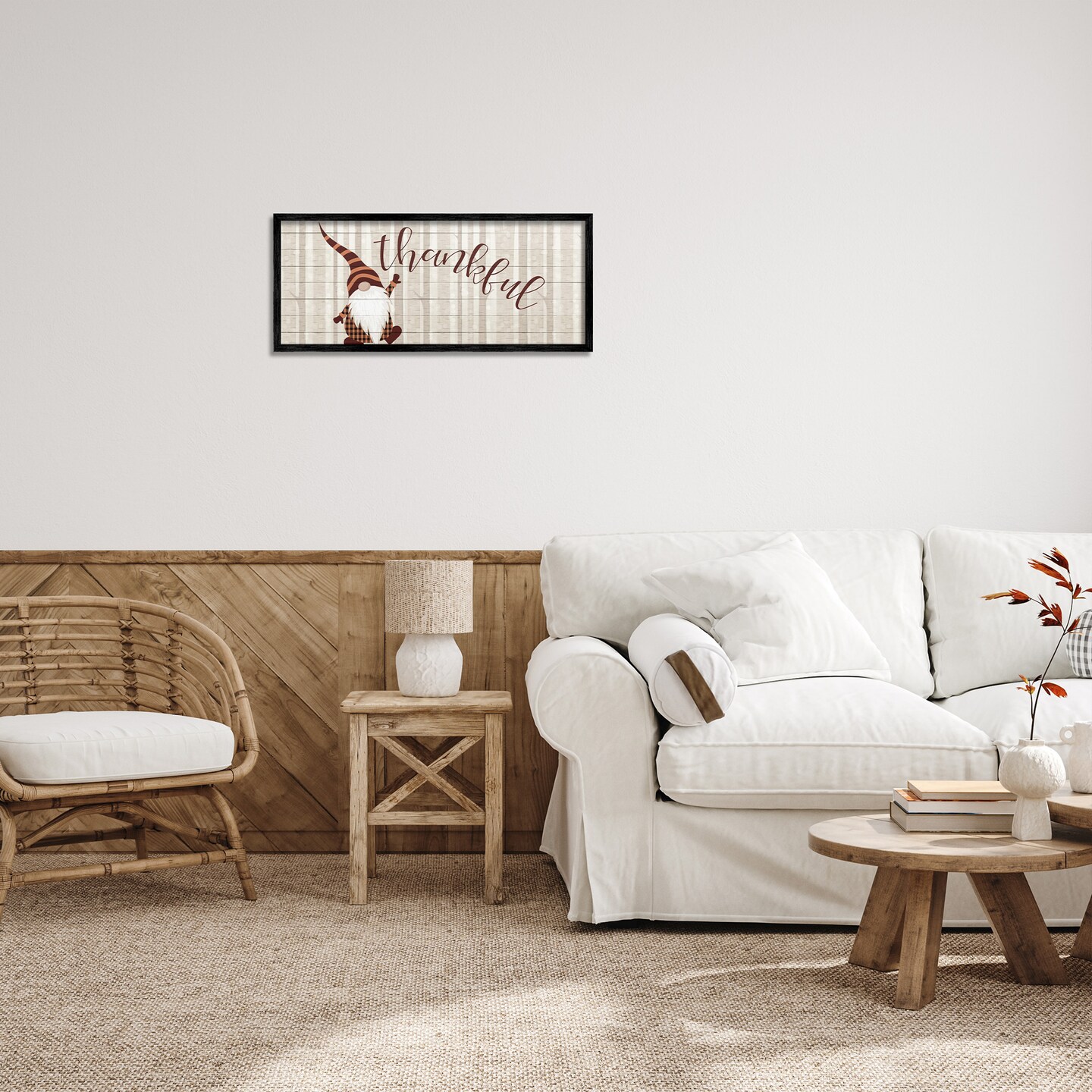 Stupell Industries Thankful Harvest Forest Gnome Framed Giclee Art