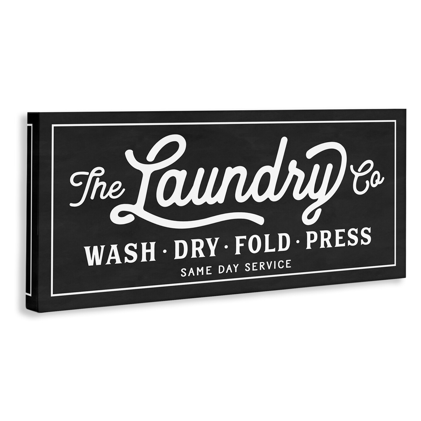 Stupell Industries Vintage Laundry Sign Cursive Typography Canvas Wall Art