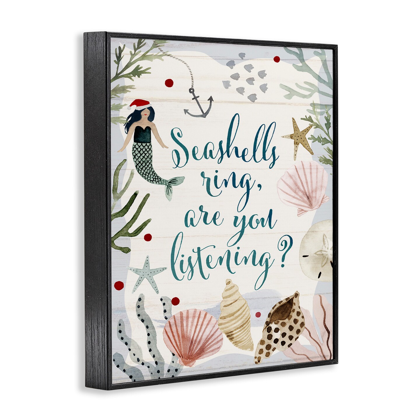 Stupell Industries Nautical Christmas Song Pun Framed Giclee Art