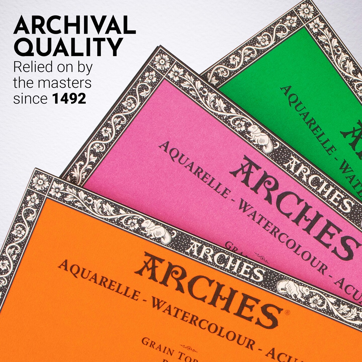 Arches Aquarelle Cold Pressed Watercolor Block 7"X10"- 140lb, 20 Sheets