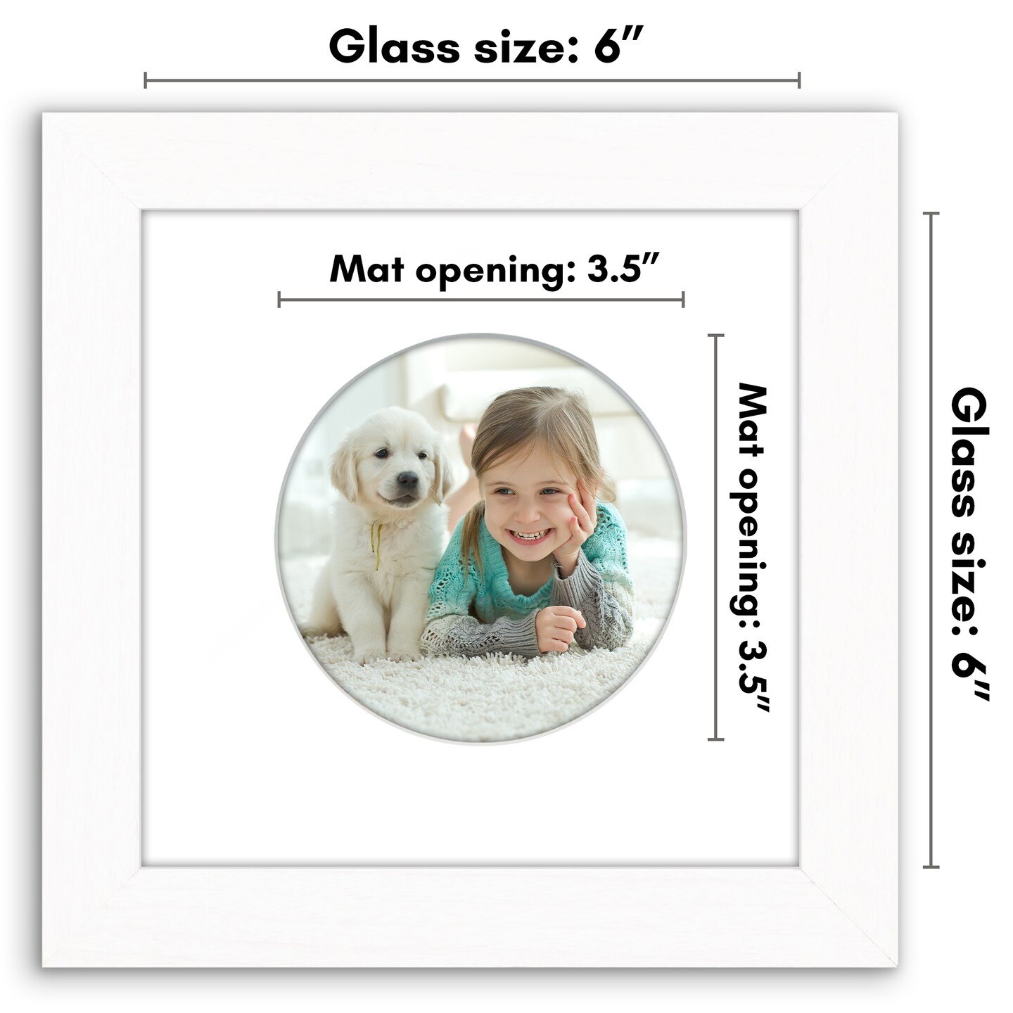 Americanflat Picture Frame with Round-Shaped Mat - Ideal for Any Room, Living Rooms, Dorm Room