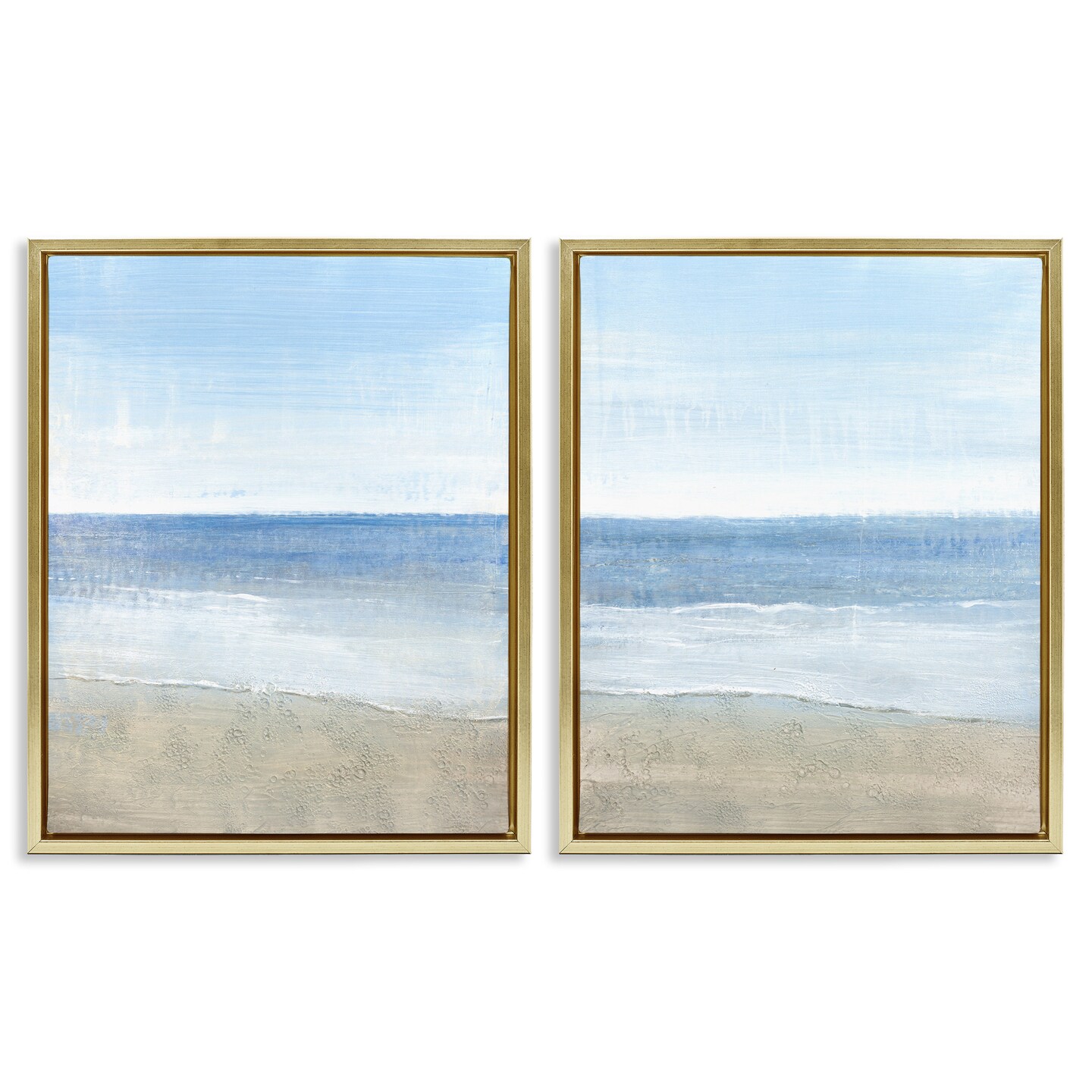 Stupell Industries Coastal Seafoam Beach Waves Framed Floater Canvas Wall Art