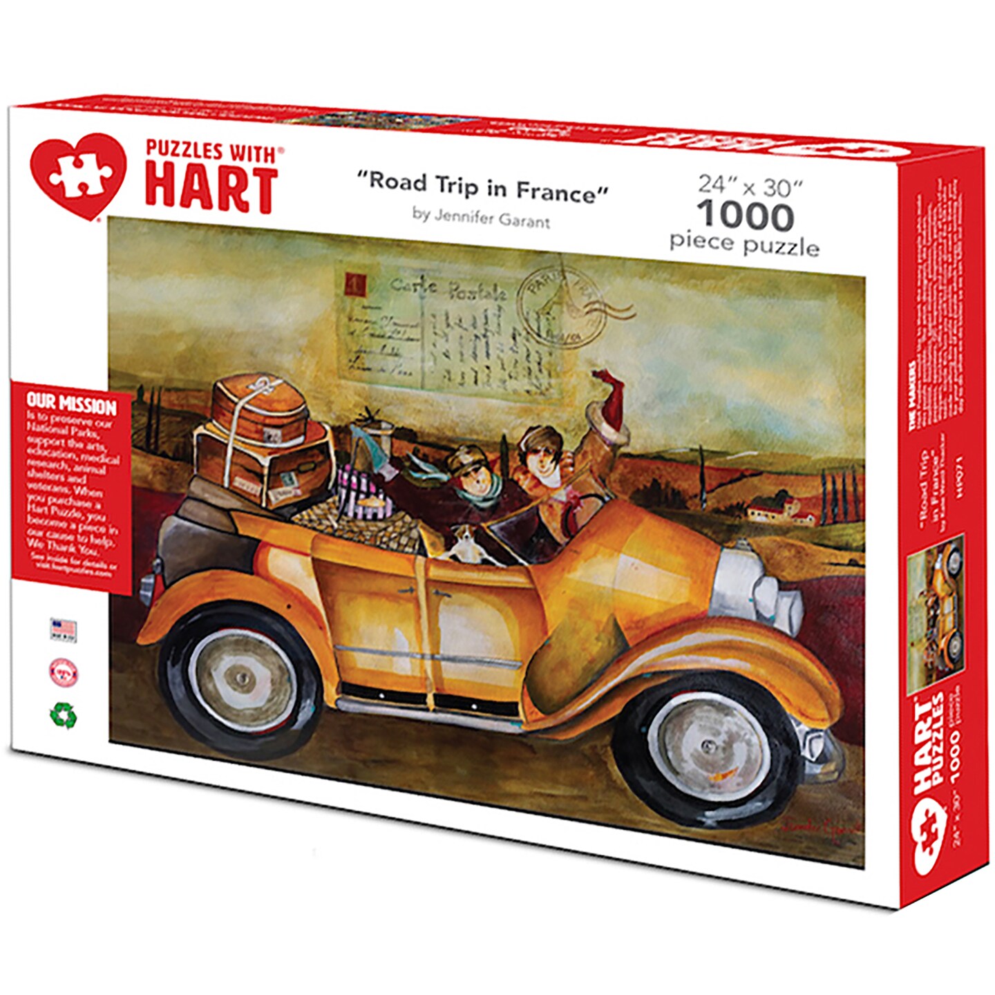 Hart Puzzles Road Trip in France by Jennifer Garant, 24 x 30 1000 Piece Puzzle