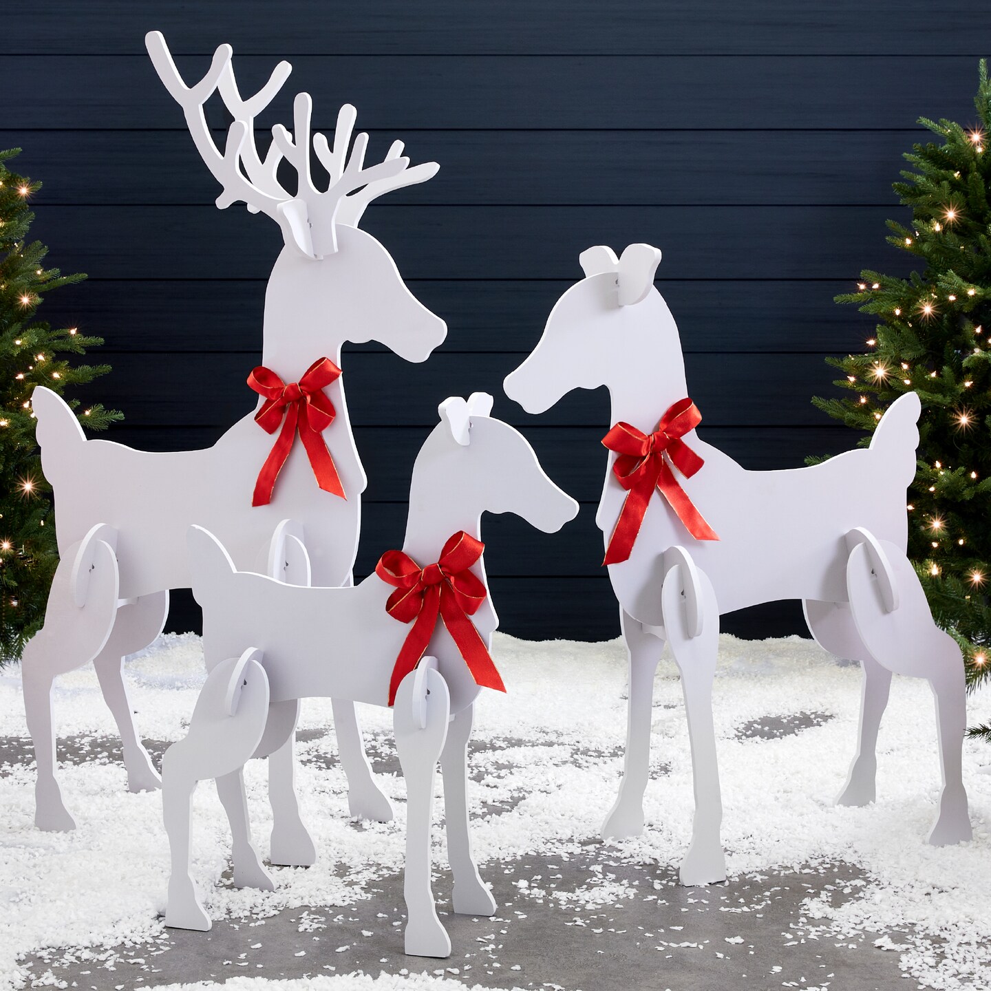 Best Choice Products 3-Piece 56in Reindeer Family Silhouette Set, Outdoor Christmas Yard Decoration w/ Buck, Doe, Fawn