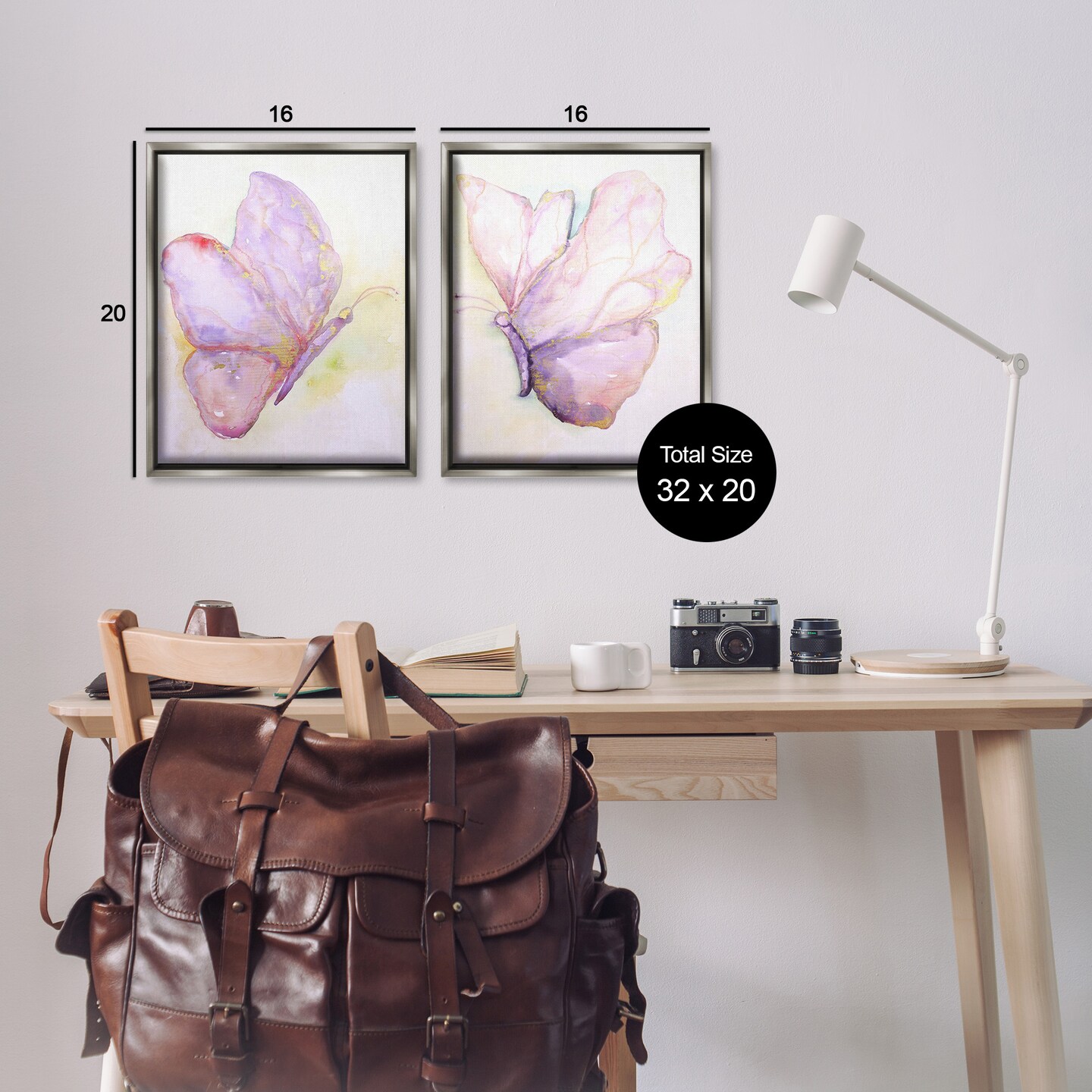 Stupell Industries Girls Glam Butterfly Wings Framed Floater Canvas Wall Art