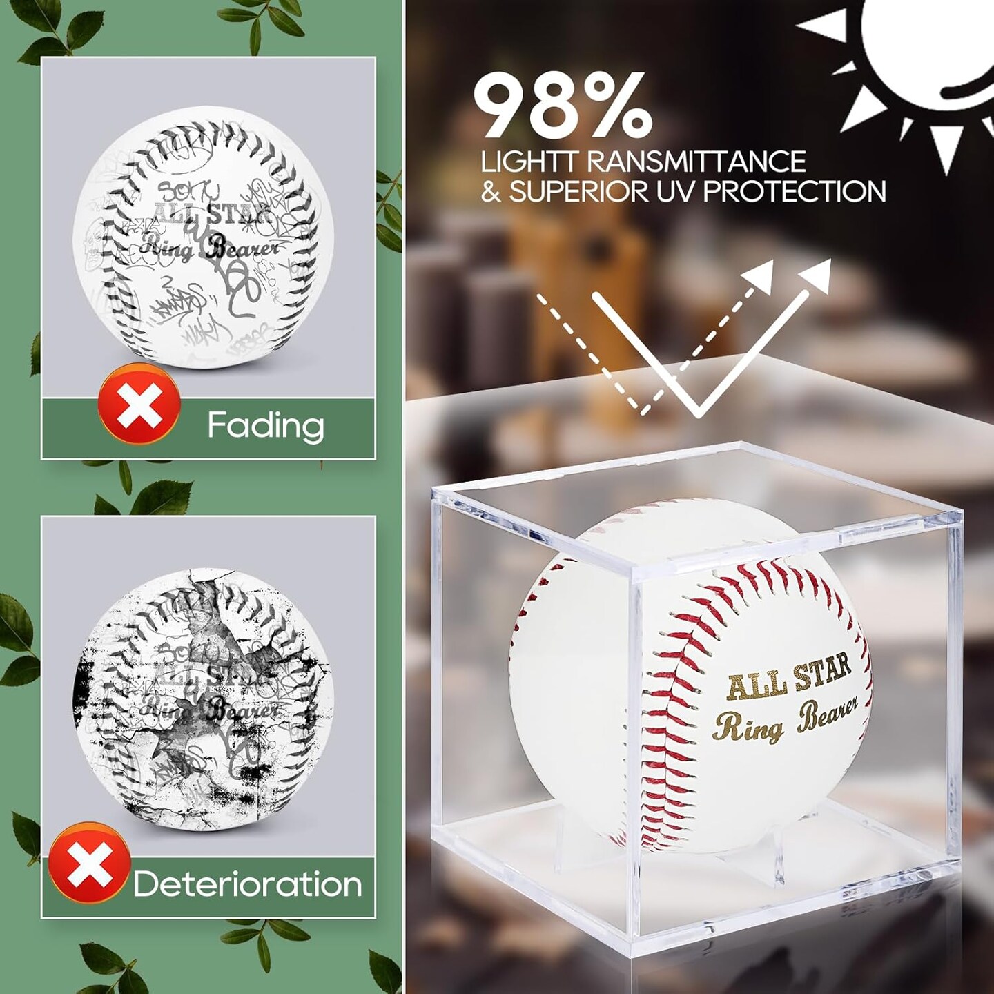 Baseball with Display Case All Star