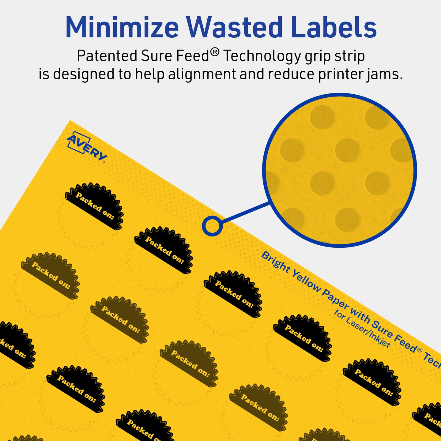 Avery Bright Yellow Paper Labels, 1&#x22; Starburst