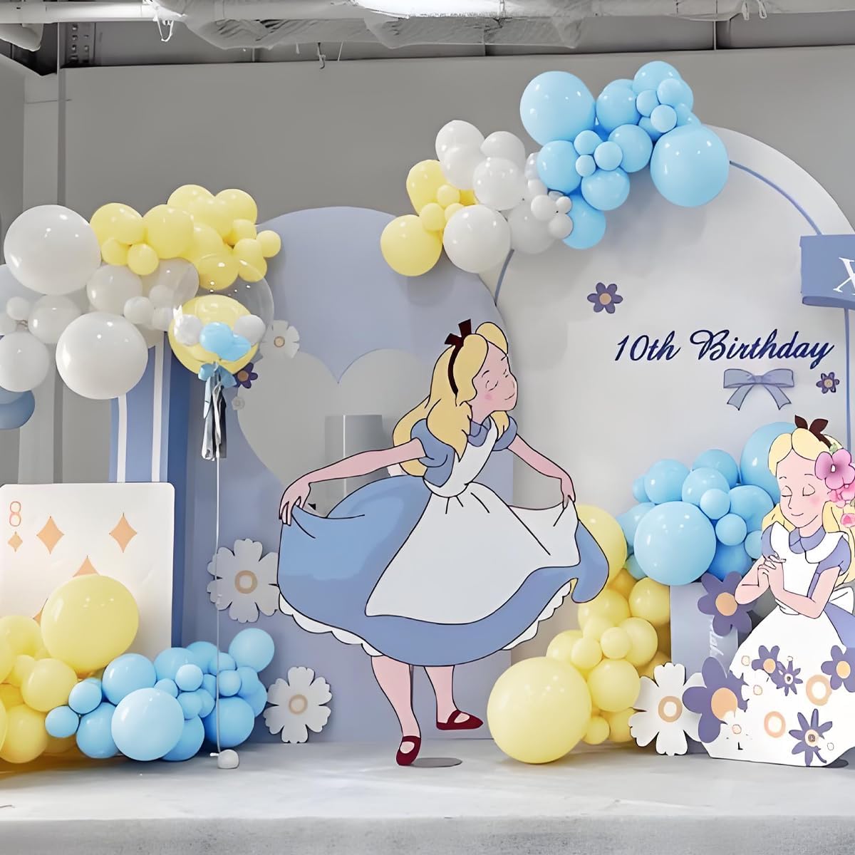 160Pcs Latex Balloons Pastel Yellow Blue White Balloon Garland Arch Kit