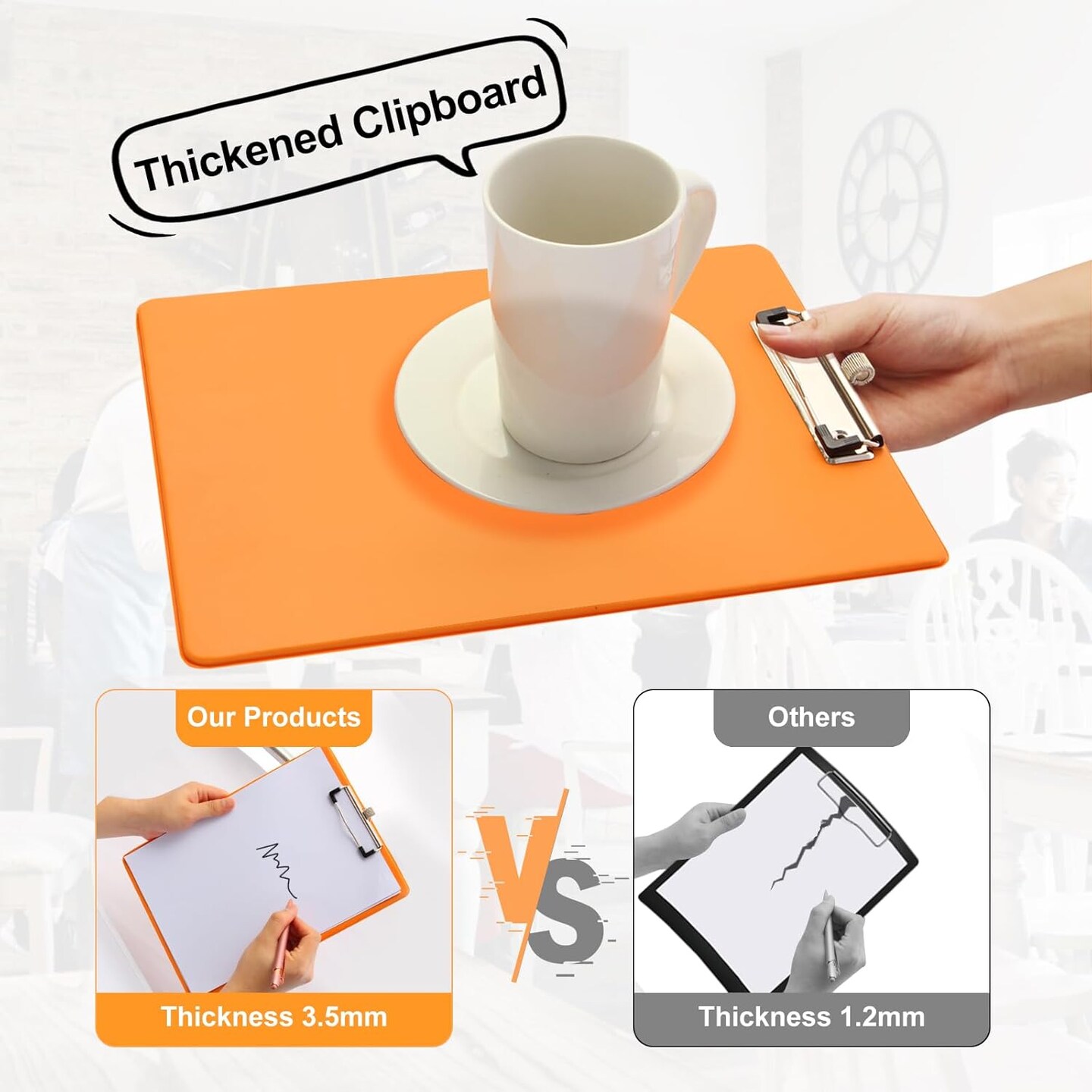 Plastic Clipboard with Pen Holder, Clip Boards for A4 Letter Size,Holds 100 Sheets 8.5x11 Inch Papers, 6 Pack Assorted Colors Clipboards with Hanging Loop for Office School Nursing