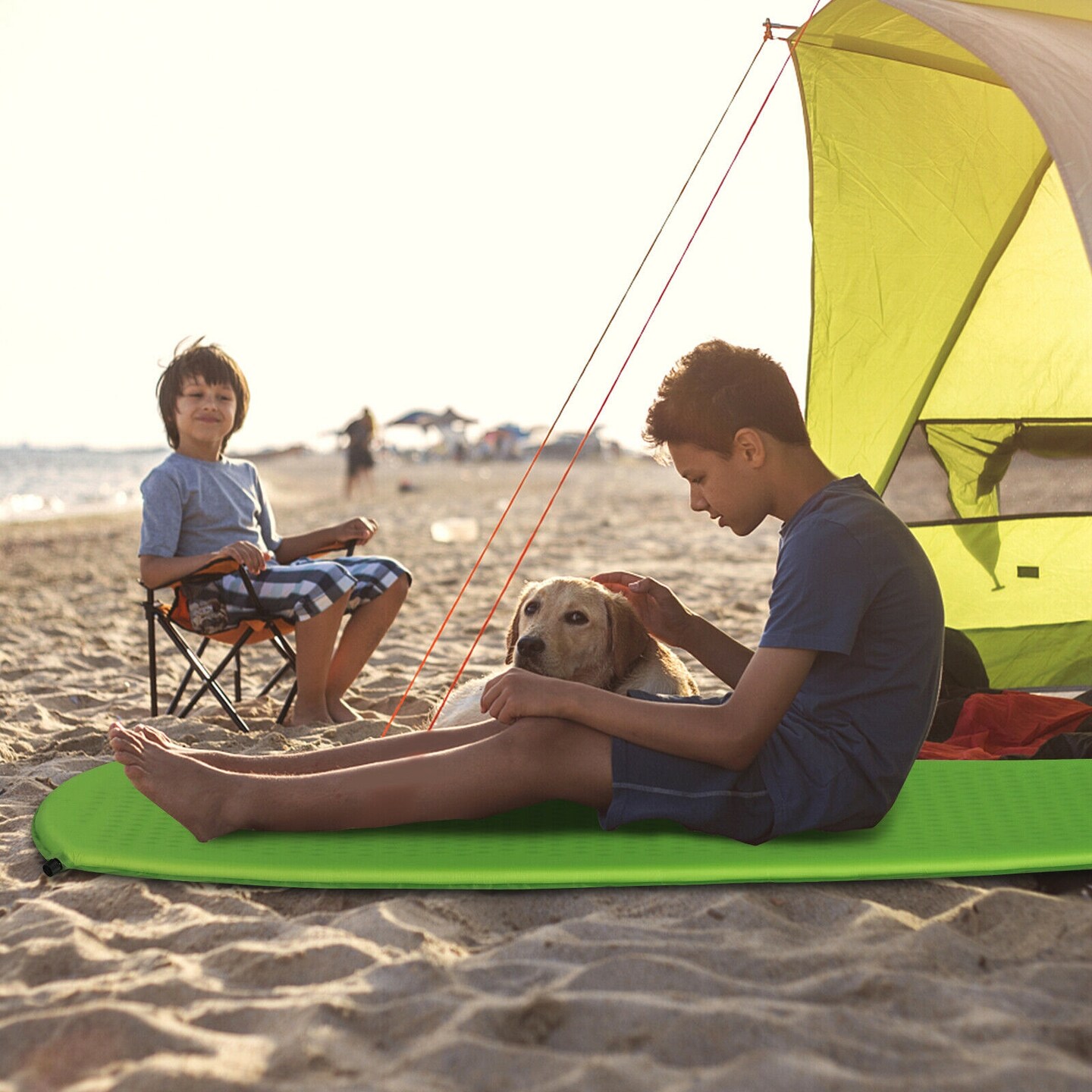 Self-Inflating Air Mattress Sleeping Pad with Sturdy Nylon, Portable Design