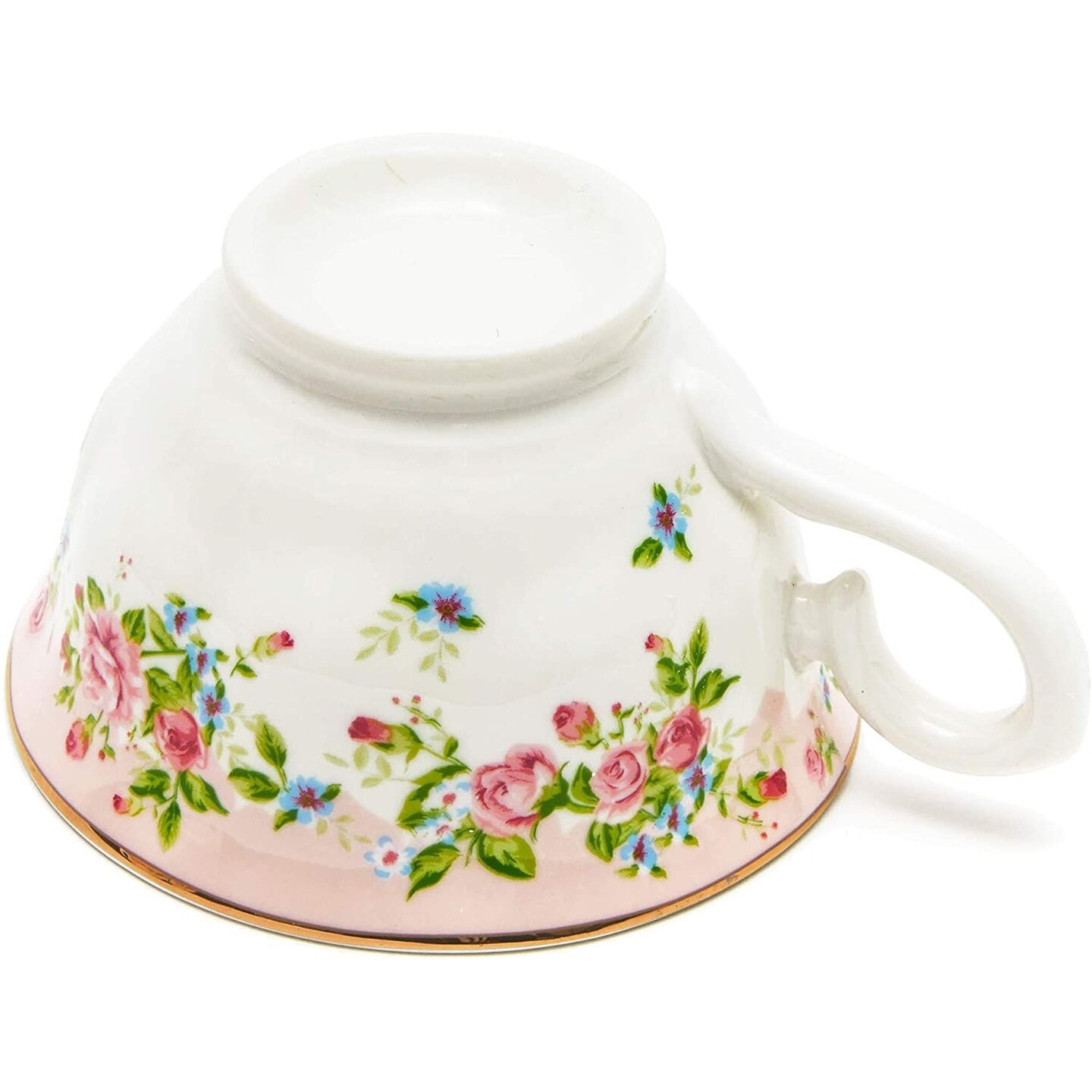 Set of 6 Vintage Floral Tea Cups and Saucers for Tea Party Supplies, Perfect for Bridal Showers, Garden Parties, Brunch Gatherings, Afternoon Teas &#x26; Receptions (Blue, Pink, 8oz)