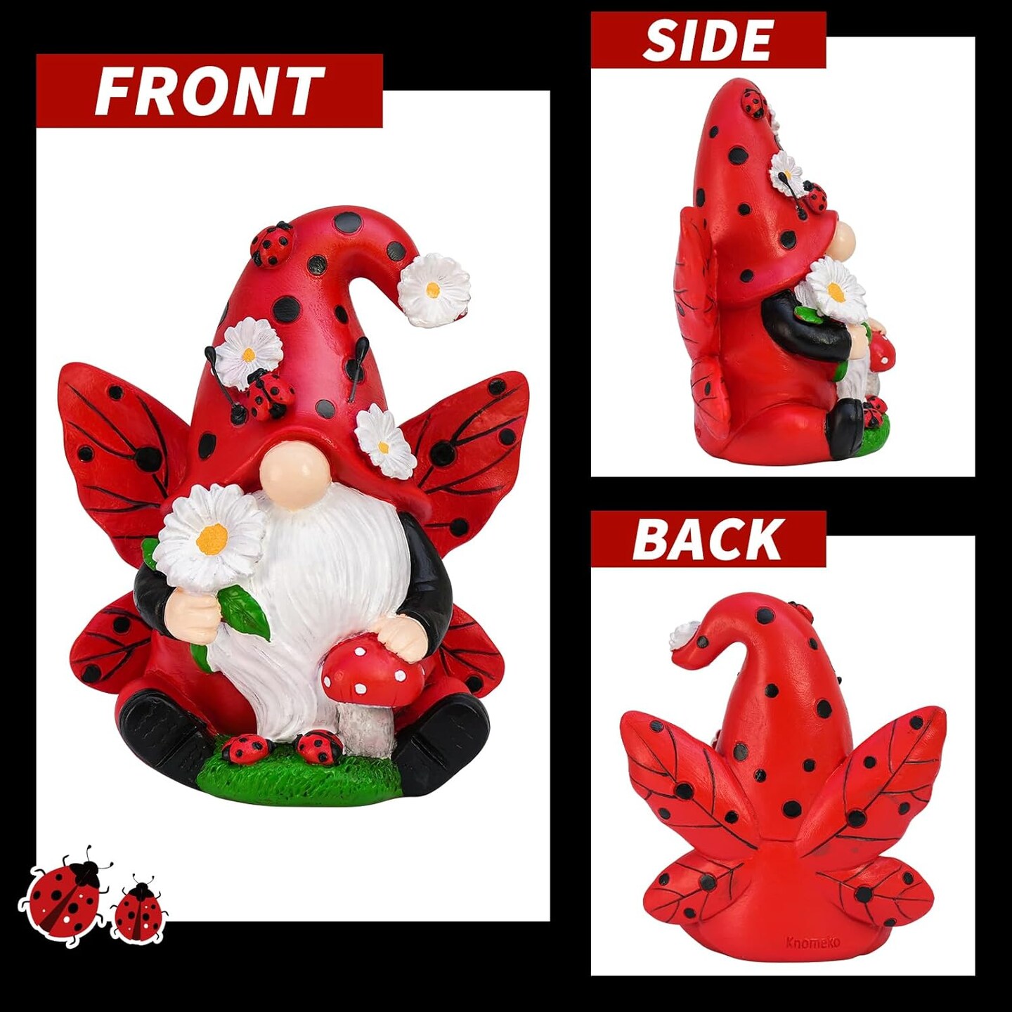 Ladybug Gnomes Decorations Resin Ladybug Figurines Decor Spring Kitchen Decor