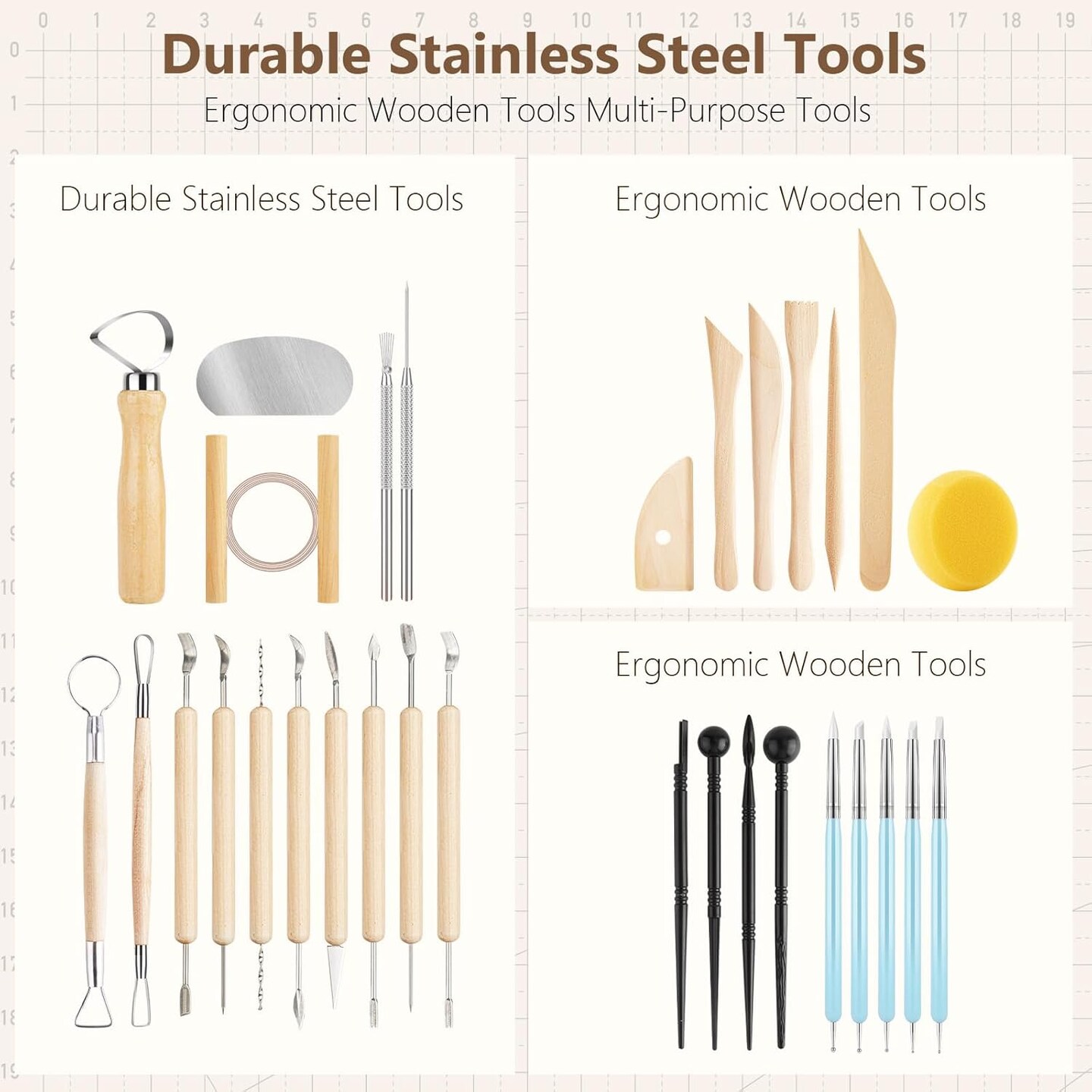 35PCS Clay Sculpting Tools, Pottery &#x26; Clay Modeling Tools,