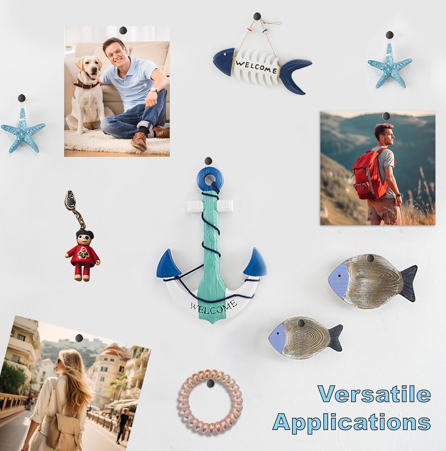 30 pcs push pins metal thumbtacks for wall hanging pictures posters maps black decorative pins for home and office