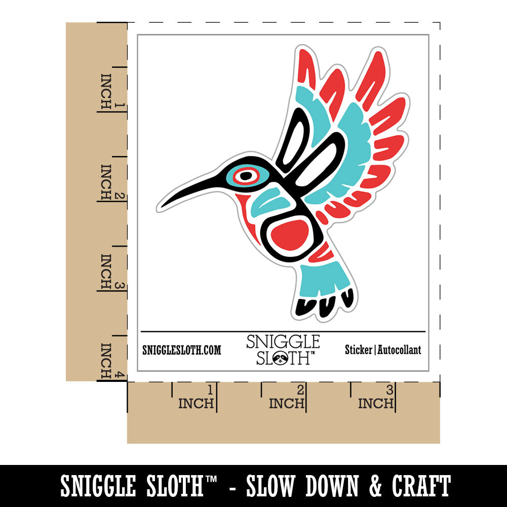 Water Bottle Sticker Set Native American Tribal Hummingbird Totem Cute Waterproof Vinyl Stickers Pack Decal, Skateboard, Laptop, Car, Window, Bumper - 5 Pack