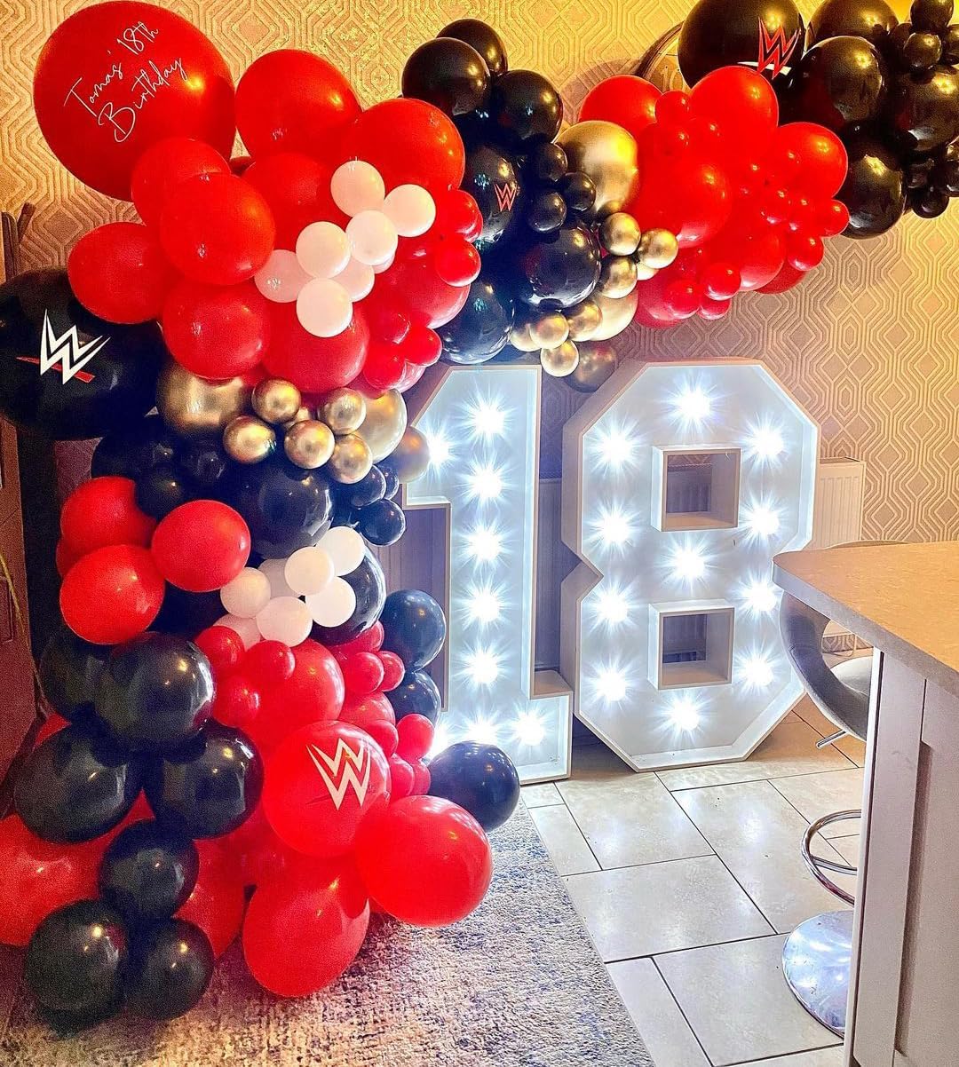 Red and Black Latex Balloons, 50Pcs 12inch Black Red White Party Balloons for Birthday,Wedding,Baby Shower,Casino Party, Race Car Party,Valentine&#x27;s Day