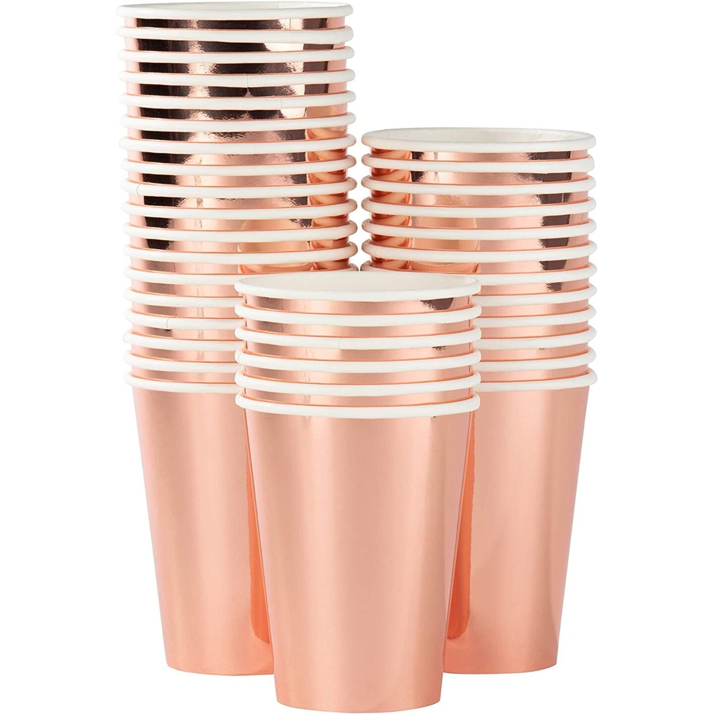 36 Pack Rose Gold Paper Cups Disposable for Wedding, Baby Shower, Engagement Party (12 oz)