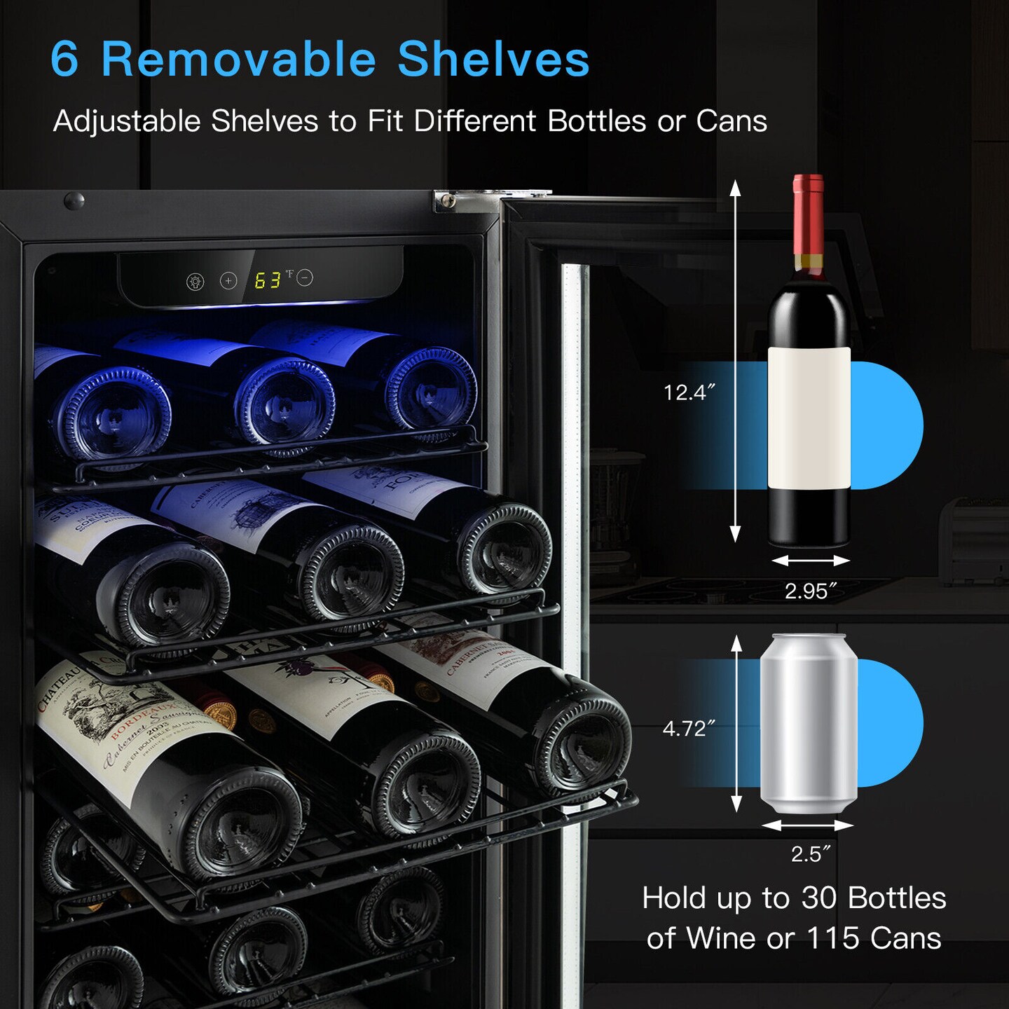 2.9 Cu.Ft. Built-in/Freestanding Wine &#x26; Beverage Cooler &#x2013; 30 Bottle or 115 Can Capacity