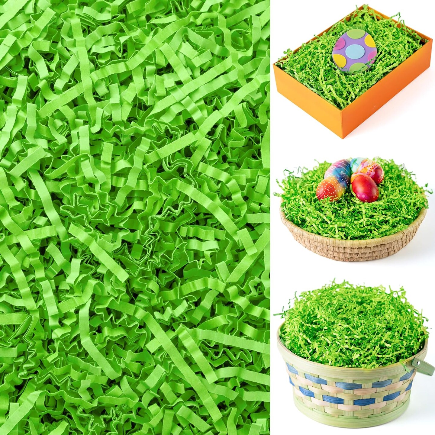 12 oz Easter Grass Paper Shred (Light Green) for Basket Filling