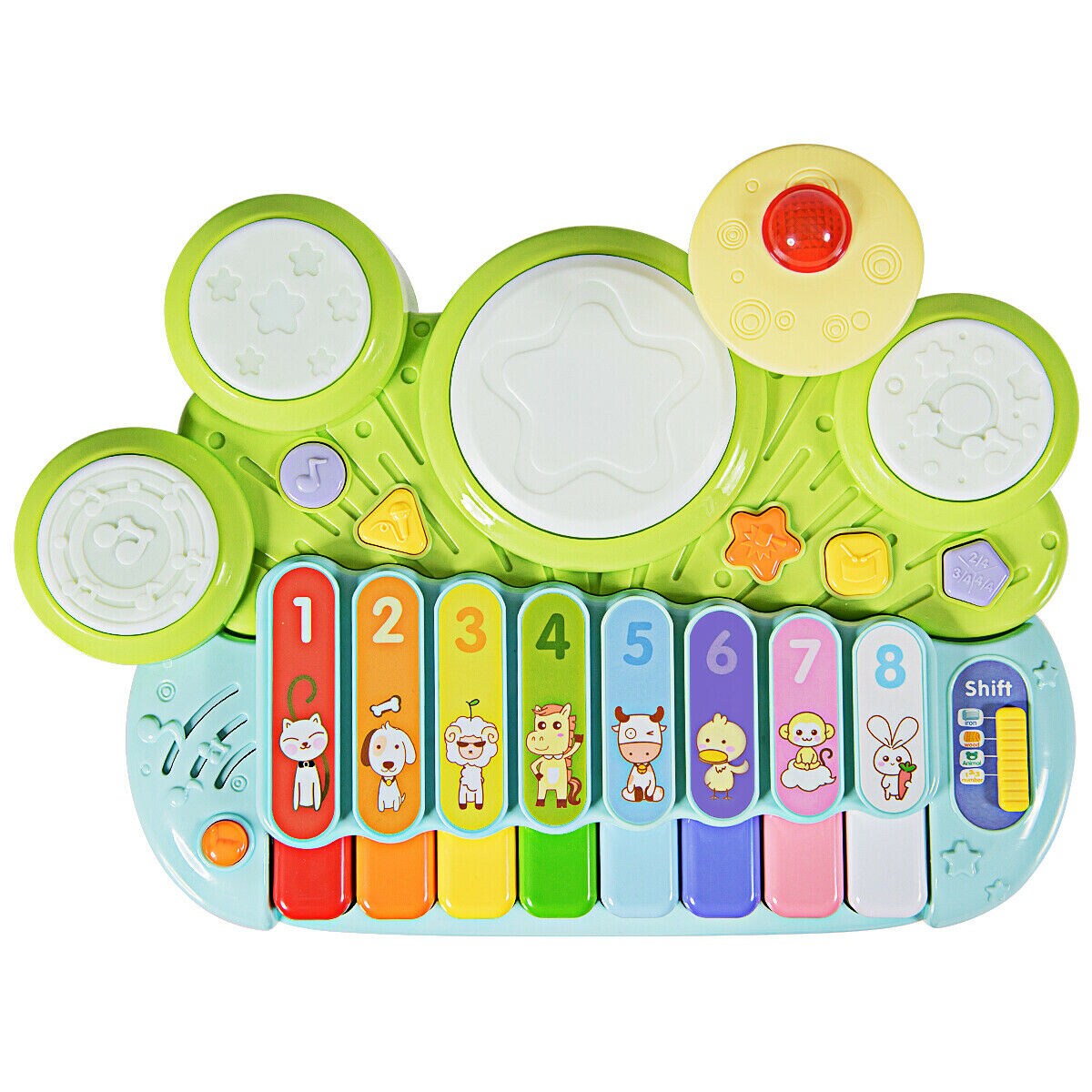 Multi-Color 3-in-1 Electronic Piano Xylophone Game Drum Set Ideal Gift for Kids