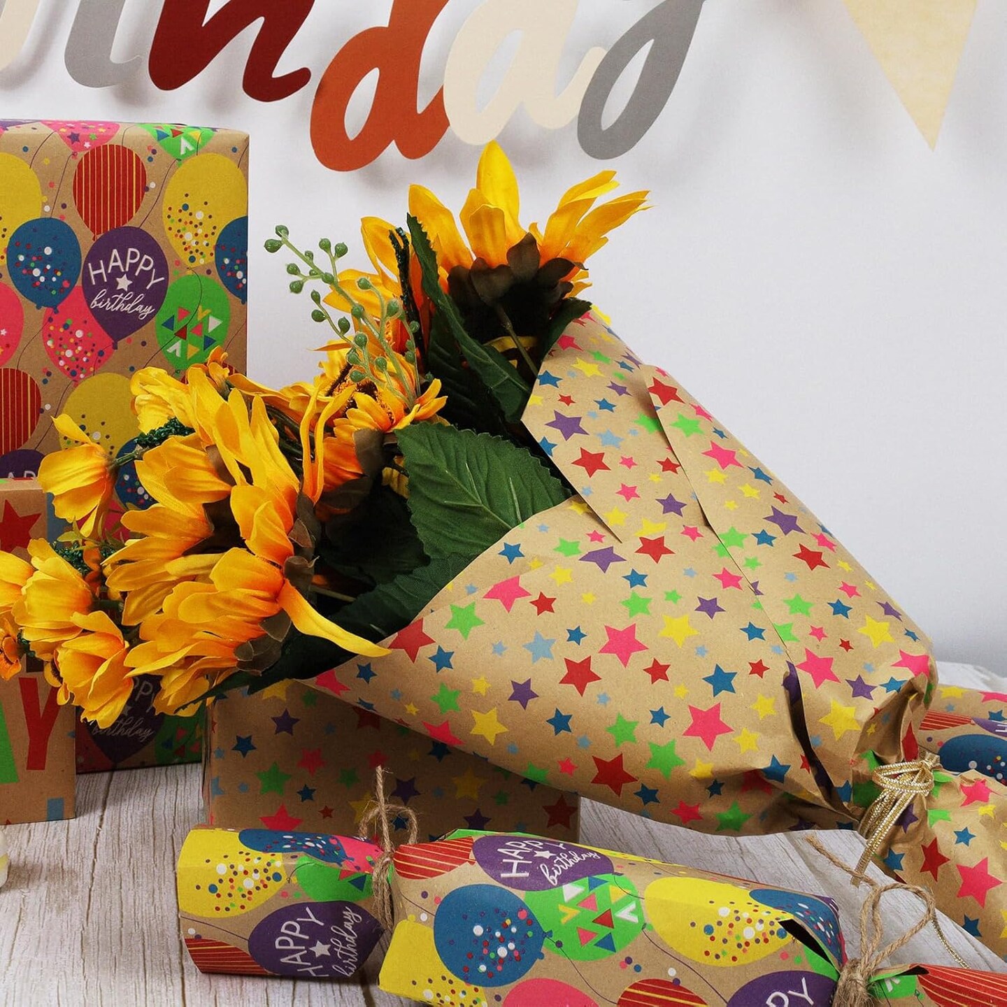 Birthday Wrapping Paper Roll for Kids, 30 Inch x 33 Feet (83 sq. ft)