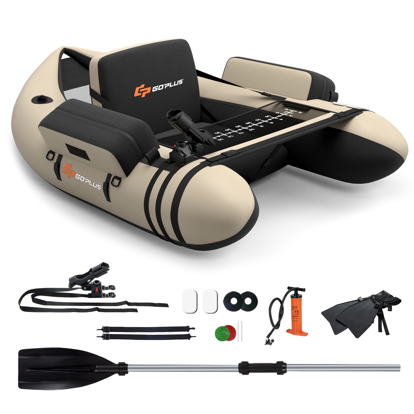 Inflatable Fishing Float with Adjustable Straps &#x26; Storage Pockets
