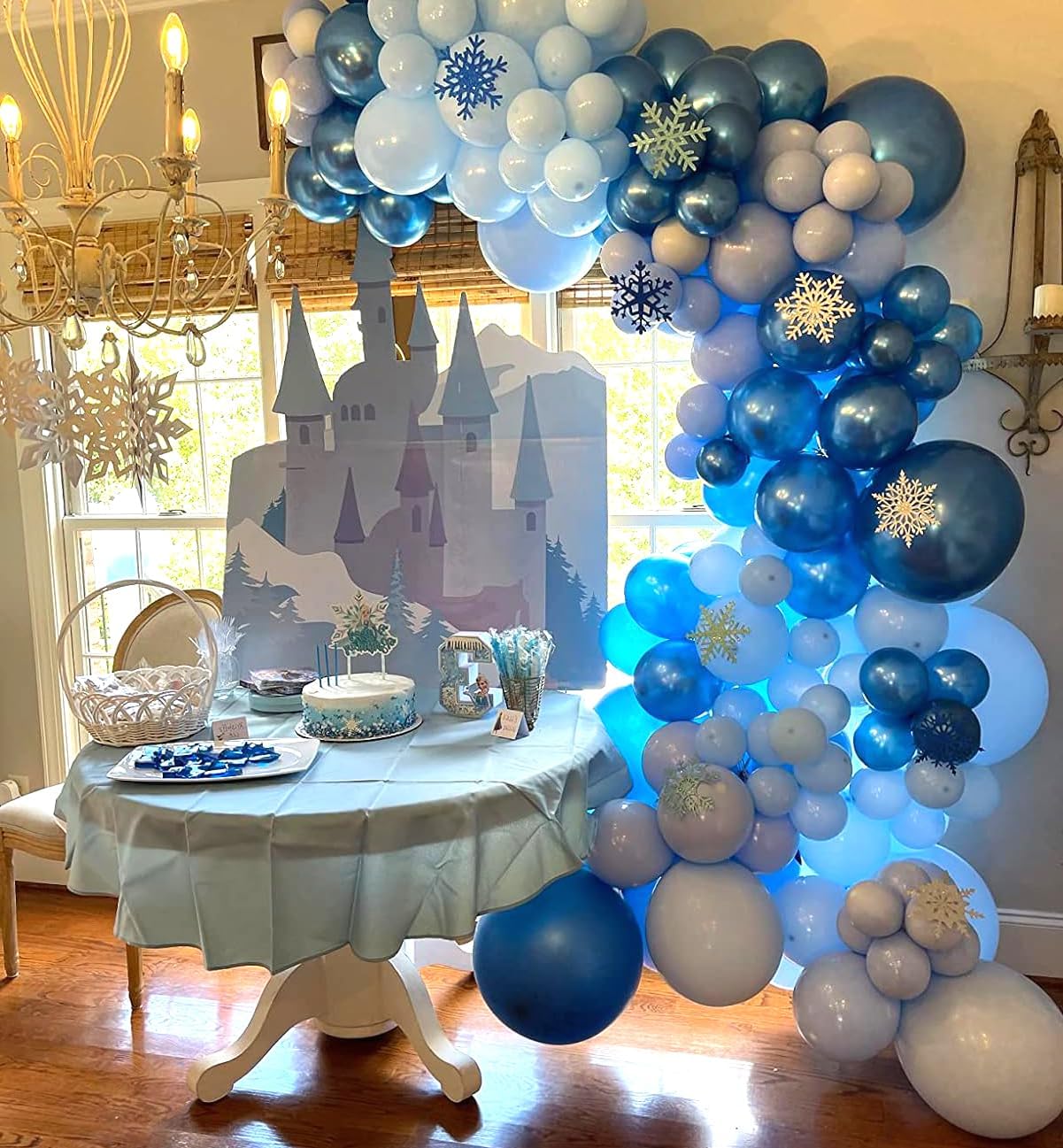 60Pcs 12Inch Chrome Blue Balloons Kit Macaron Baby Pearl Navy Blue Latex Balloons