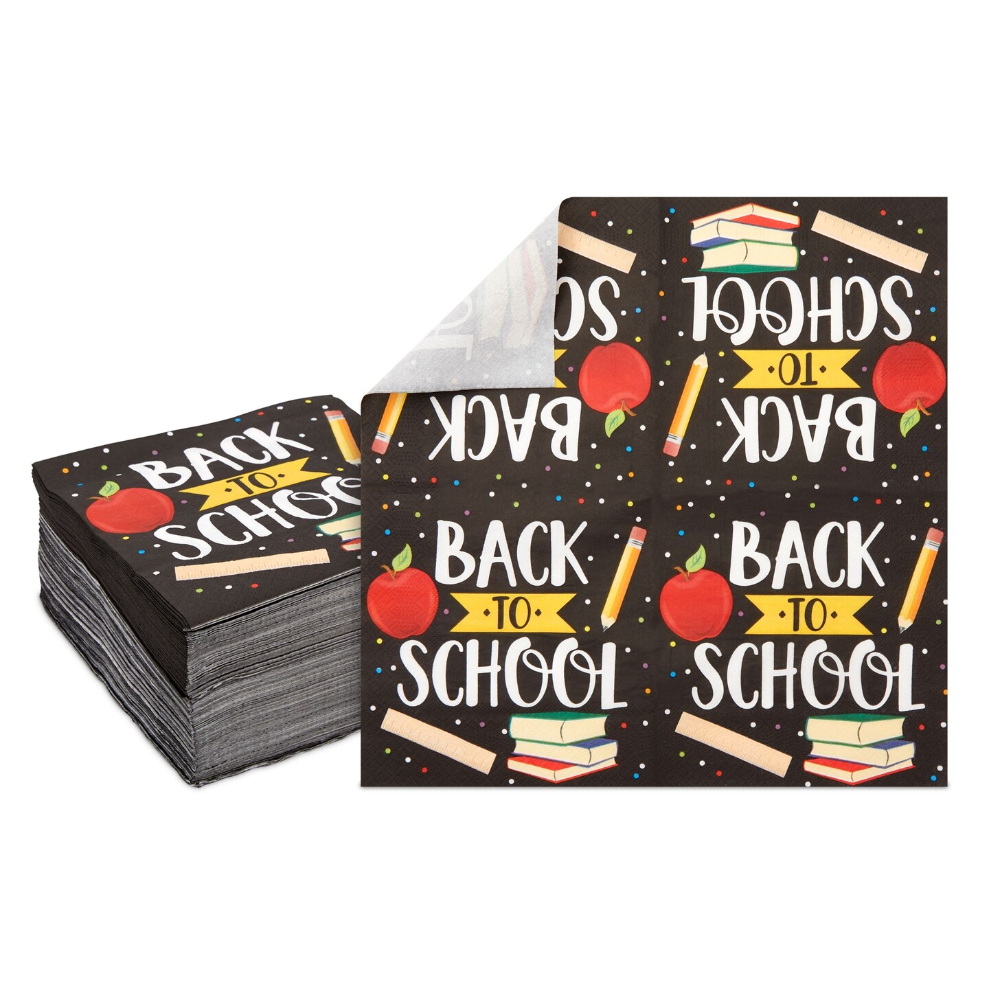 100 Pack Back to School Napkins for Classroom Party Decorations (6.5 x 6.5 In)