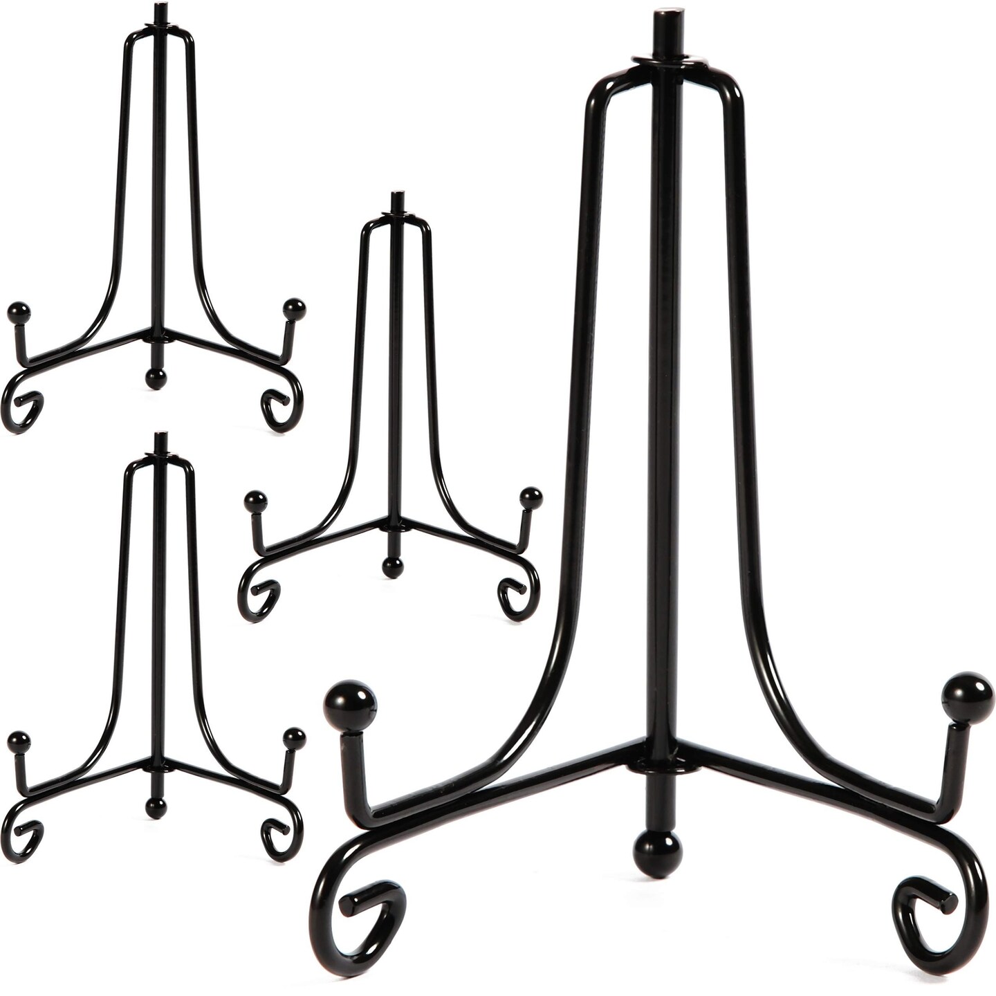 4 Pack Iron Easel Display Stand, 5 Inch Decorative Easel for Tabletop, Plates, Pictures, Paintings, Wedding and Party Decor