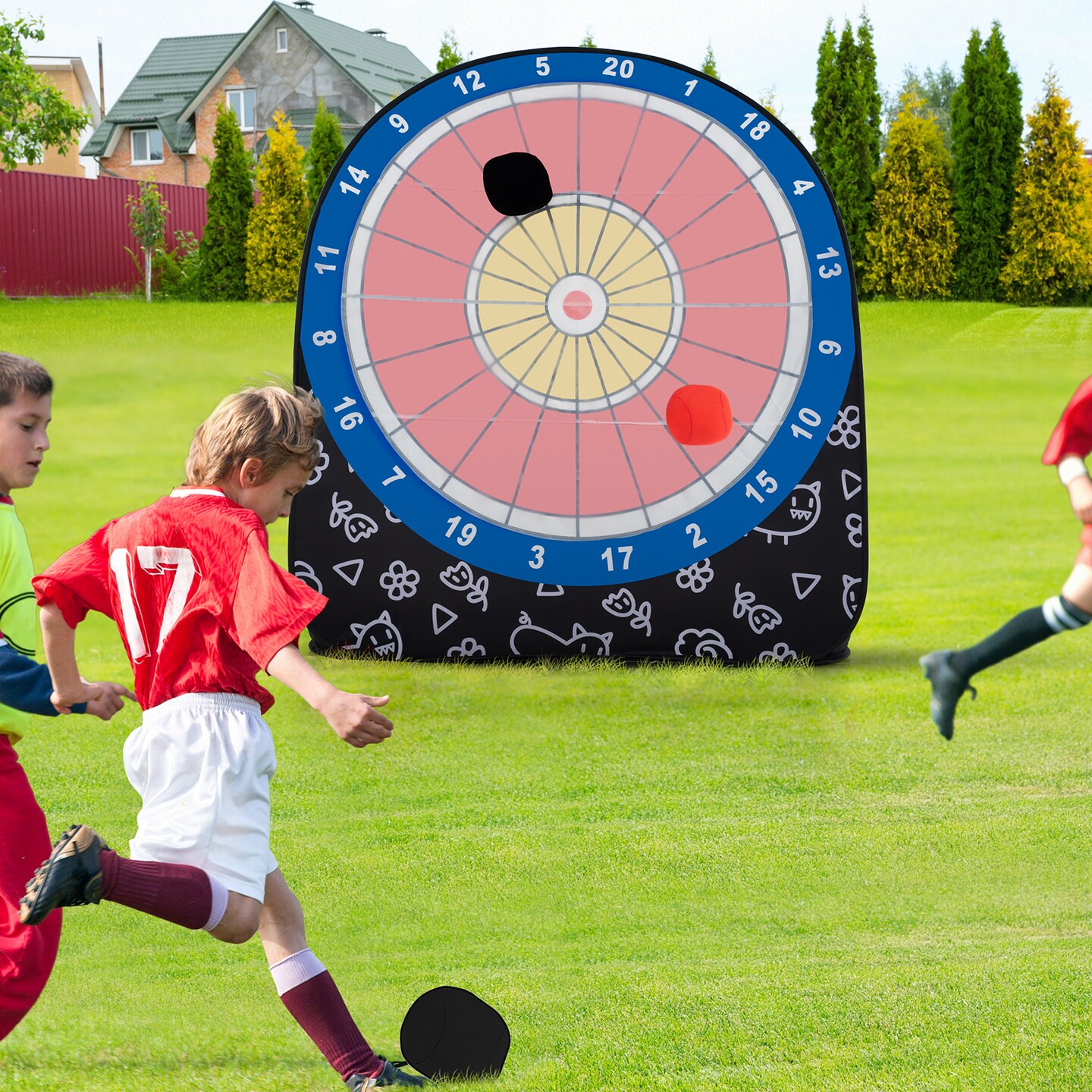 Portable Giant Kick Dartboard Soccer Game Includes Sticky Balls and Carry Bag for Kids and Adults