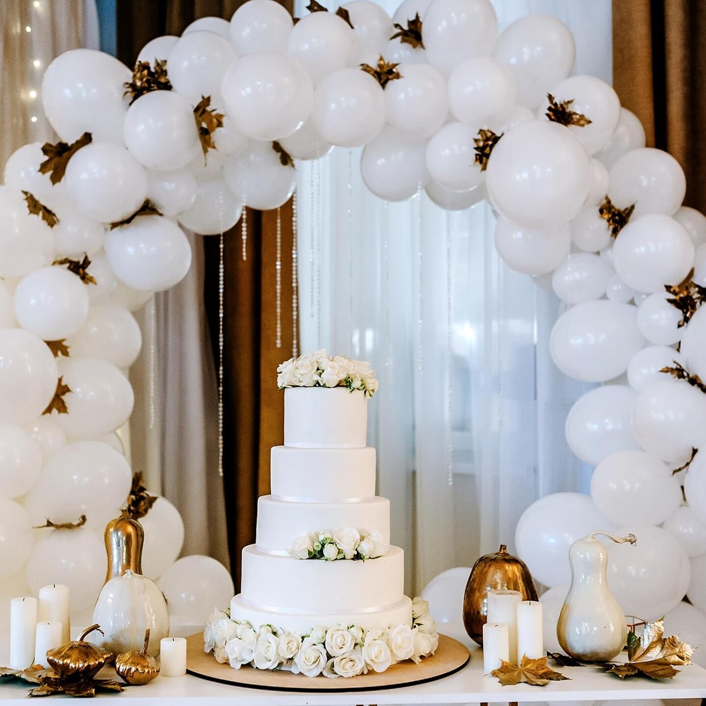 White Latex Balloons 5in 120pcs Thick for Party & Wedding Decor