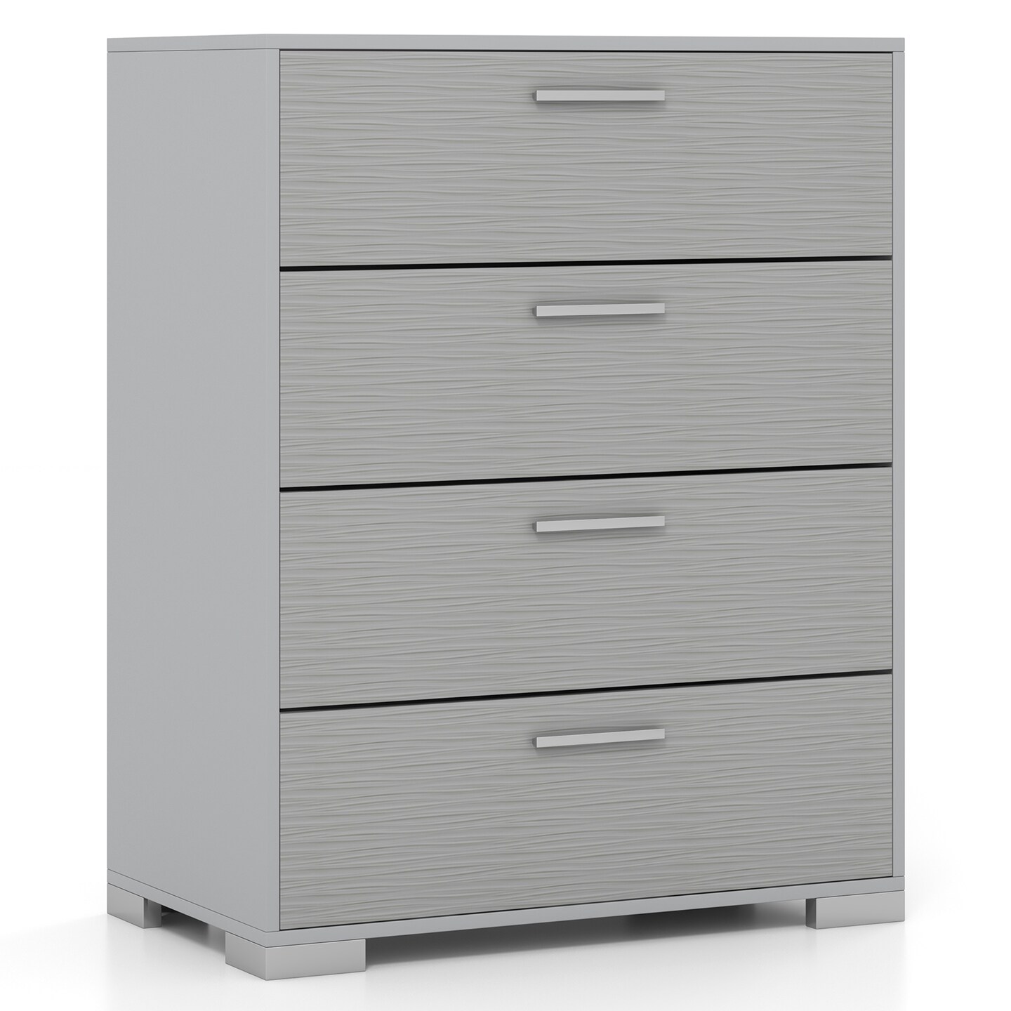 Engineered Wood Dresser with 4 Drawers Storage Cabinet, Metal Legs and Modern Design