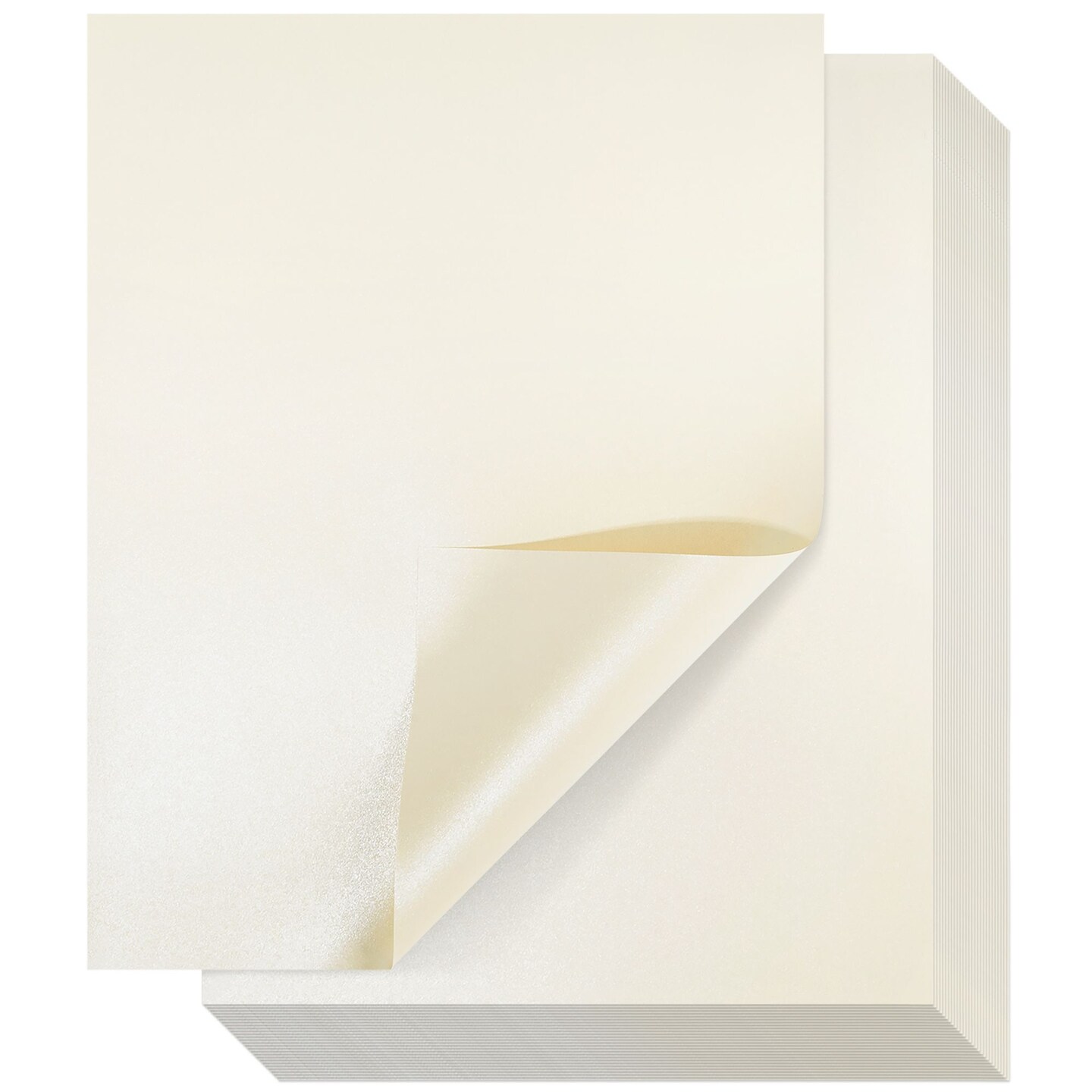 Ivory Metallic Paper - 96-Pack Shimmer Papers, Double Sided, Laser Printer Compatible, Perfect for Weddings, Baby Showers, Birthdays, Craft Use, 8.5 x 11 Inches