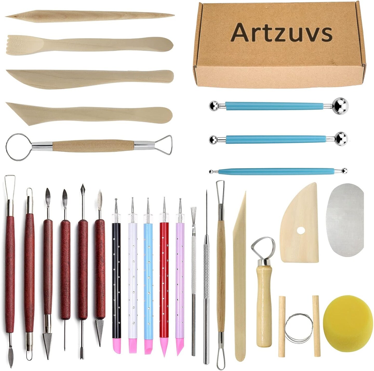 Clay Tools,28pcs Polymer & Pottery Sculpting Tools Set
