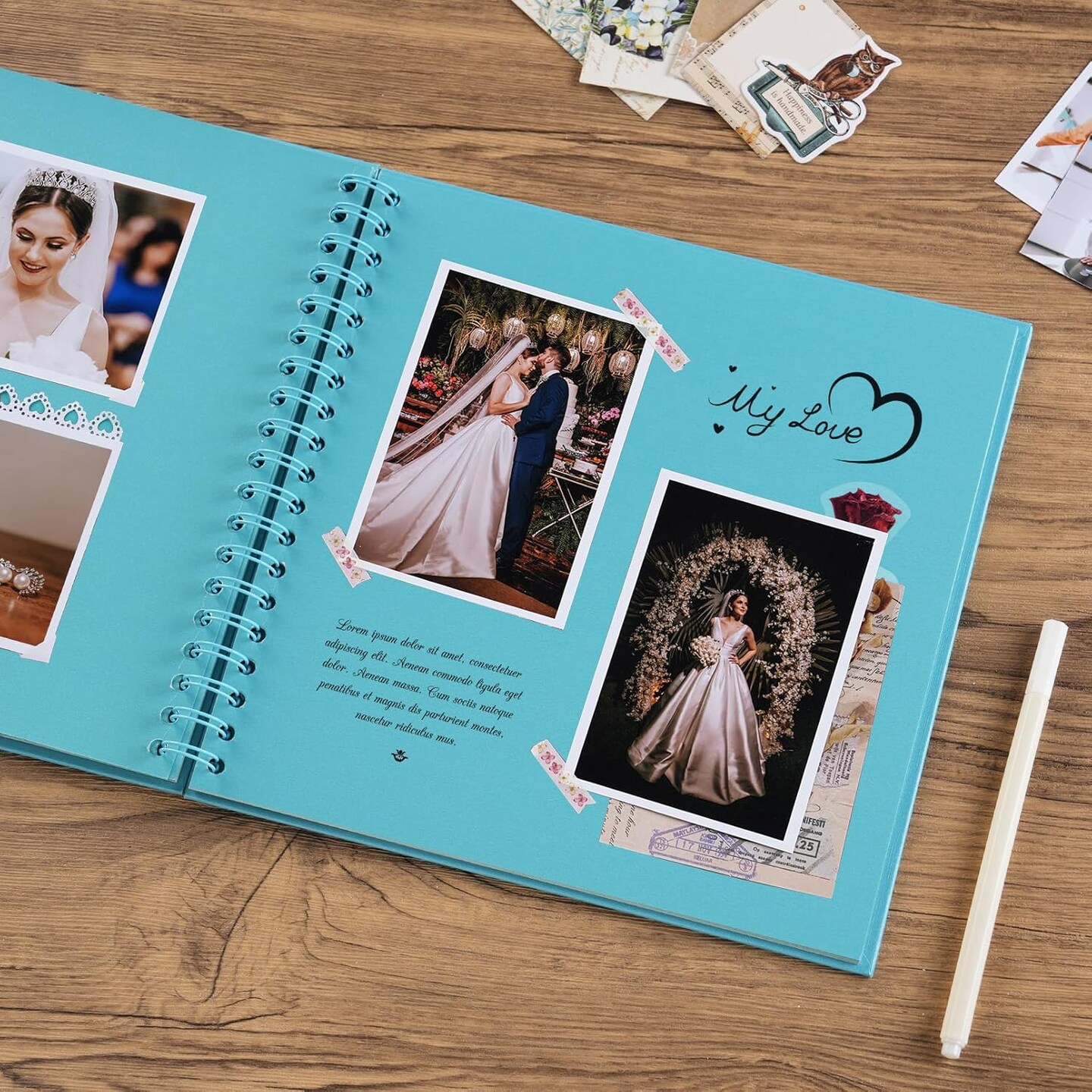 Inch DIY Scrapbook Album 40 Pages Hardcover Kraft Paper Scrap Book Photo Albums Memory Book for Wedding and Anniversary Family