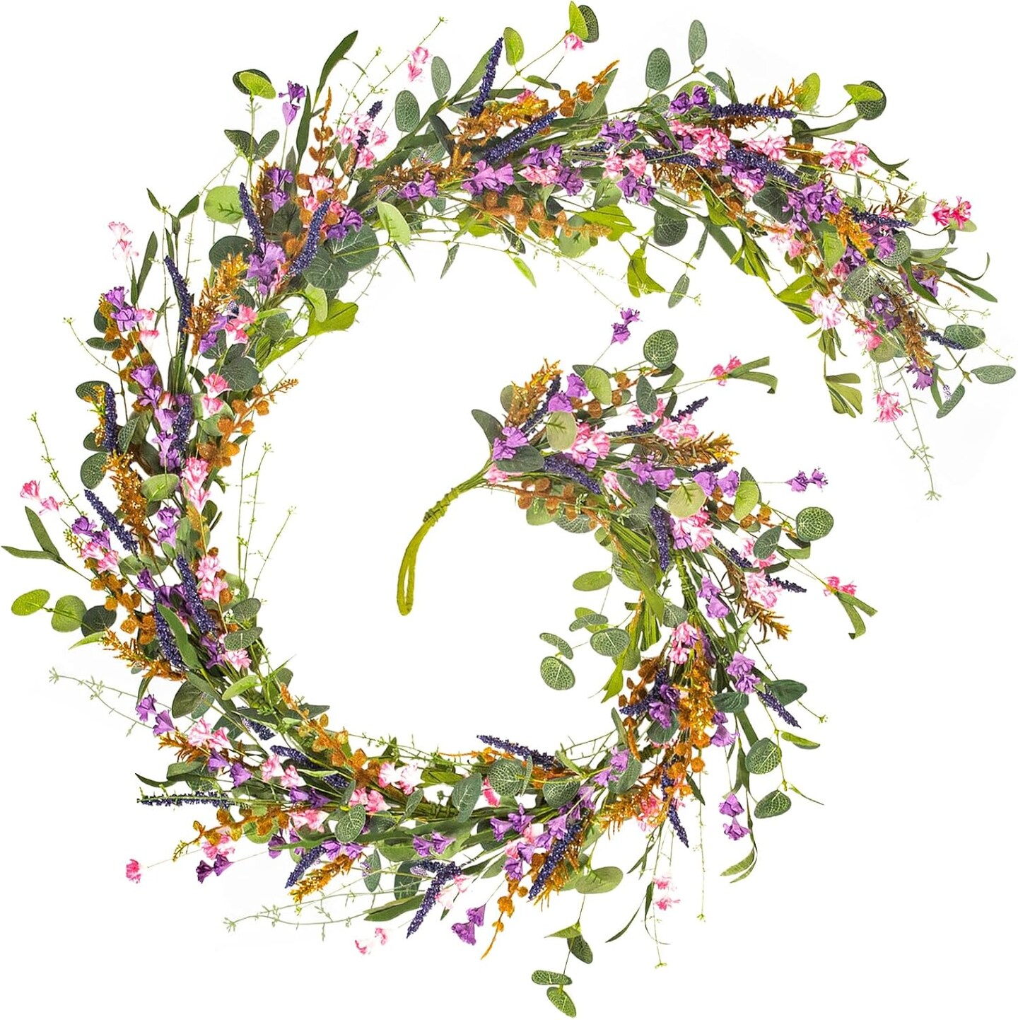 6ft Lavender & Wildflower Garland with Eucalyptus Vine for Decor