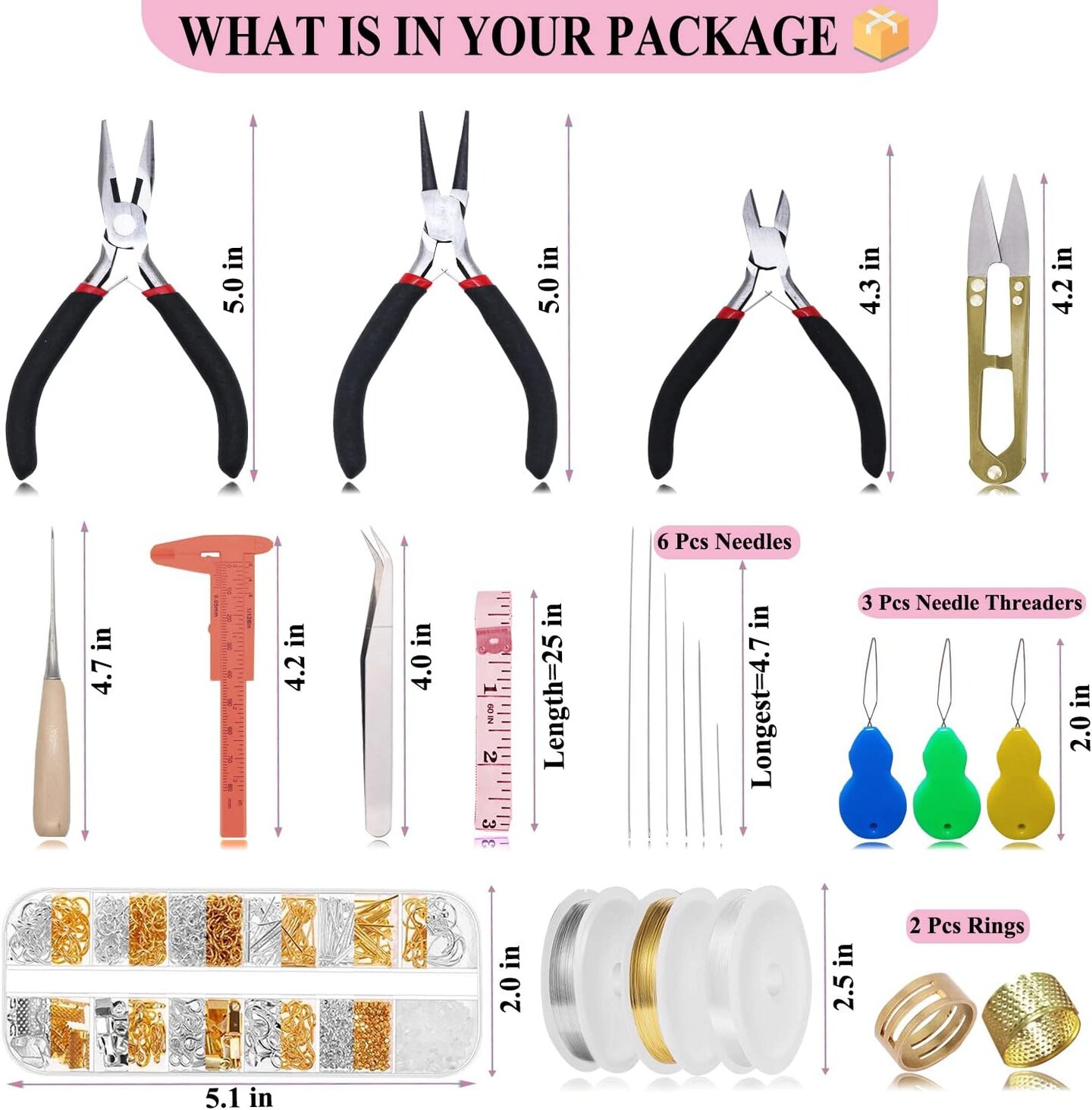 Jewelry Making Supplies Kit - 24 + 845 Pcs Jewelry Making Tools for Repair, Crafting, Earring, Ring, and Beading