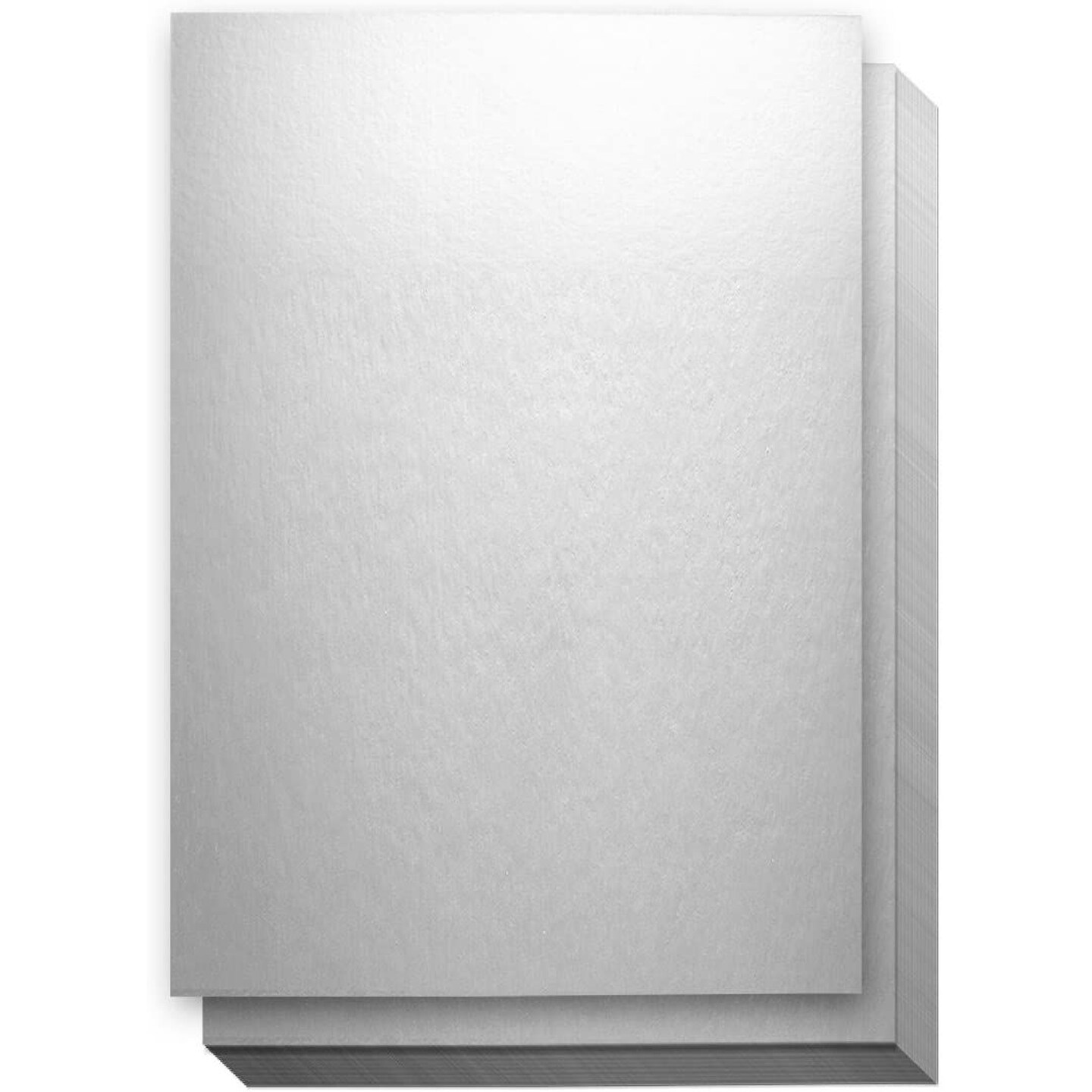 Reflective Metallic Cardstock Paper Sheets (Silver, 8.5 x 11 In, 50 Pack)