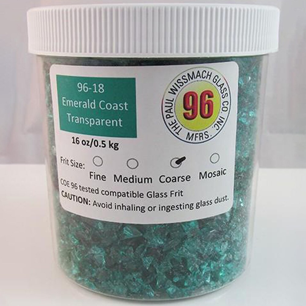 Wissmach Frit Coarse Emerald Coast 96-18 1Lb. Jar 96 COE