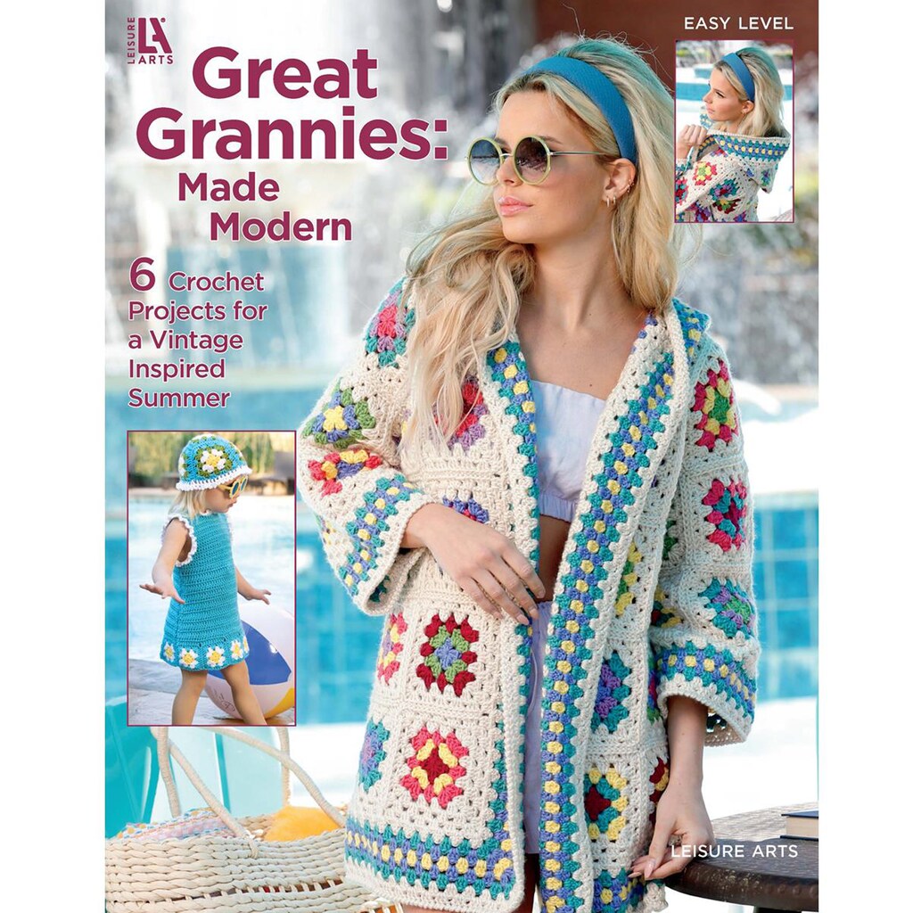 Leisure Arts 7138 Grannies In Bloom - Libro Di Schemi Uncinetto Per Plaid Floreali, Livello Facile/Intermedio
