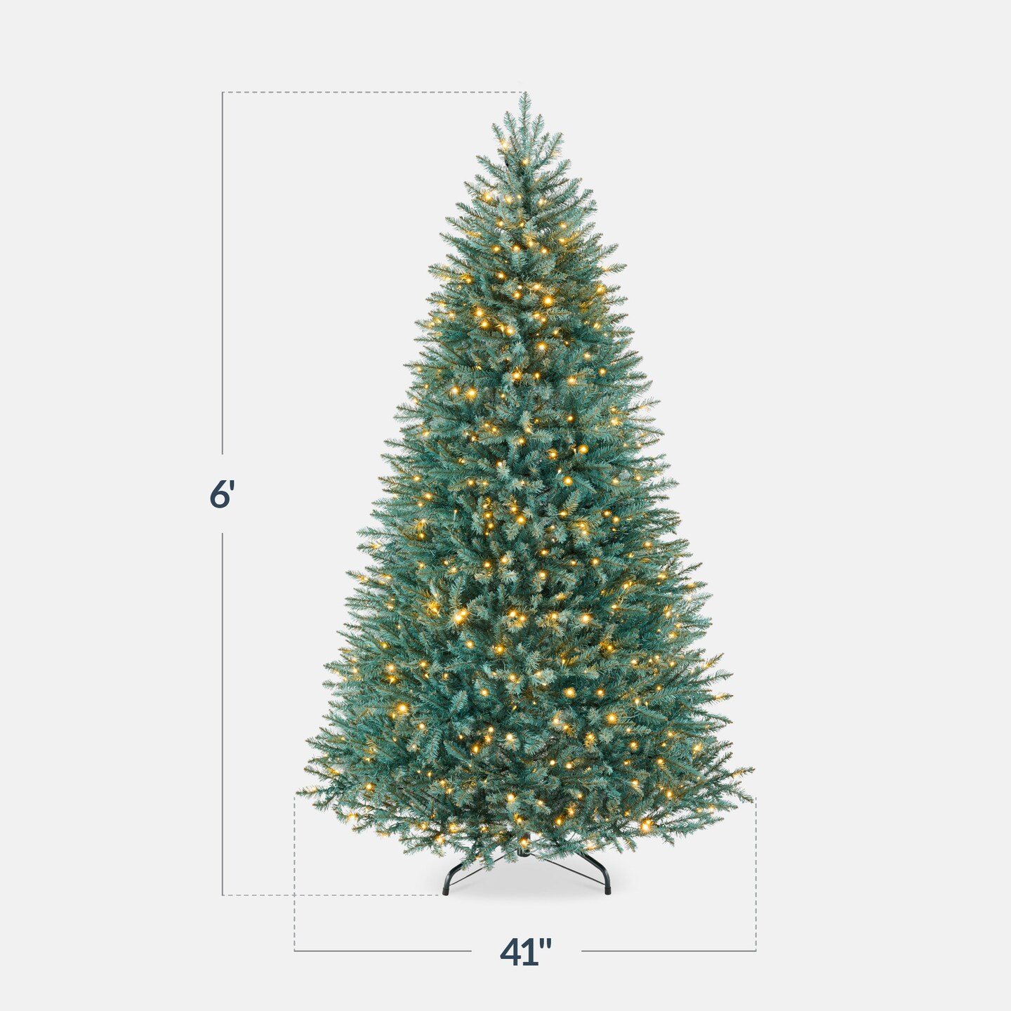 Best Choice Products Pre-Lit Premium Nordic Fir Artificial Full Christmas Tree w/2-in-1 Twinkle LEDs – Blue Spruce